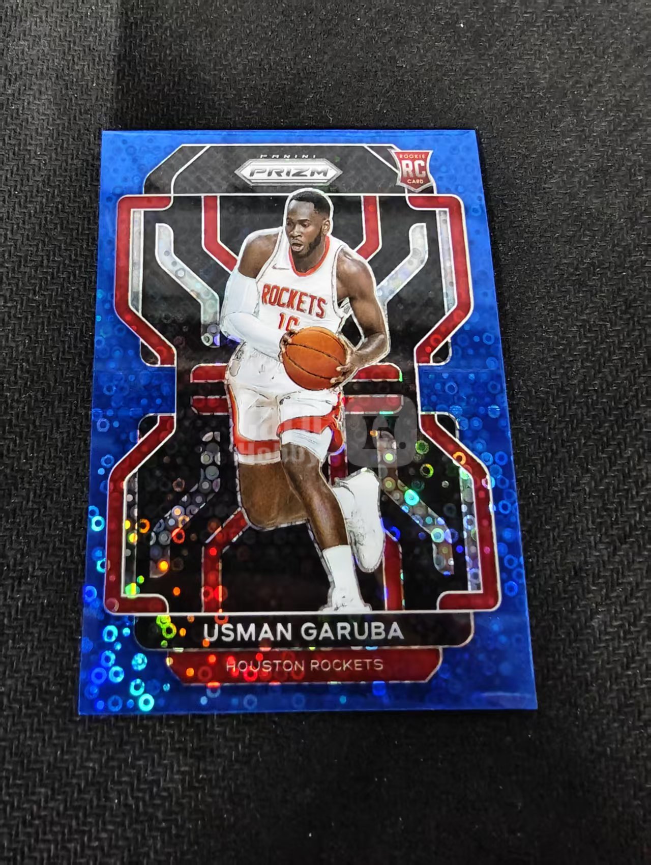 2021-22 Panini Prizm Usman Garuba 火箭 奥斯曼 加鲁巴 新秀 RC 蓝泡泡折 150编 划痕 边角瑕疵