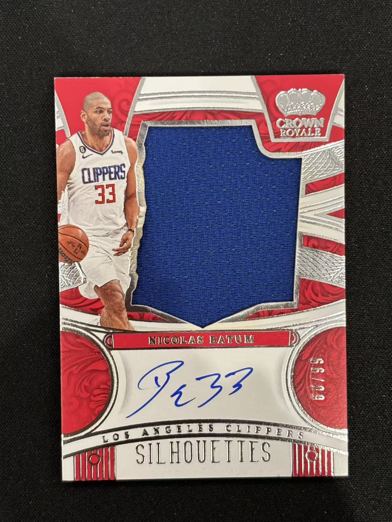 2023-24 Panini Crown Royale Nicolas Batum 皇冠 尼古拉斯 巴通姆 球衣物料切割 卡签 GU亲穿 /99编 - 红豆