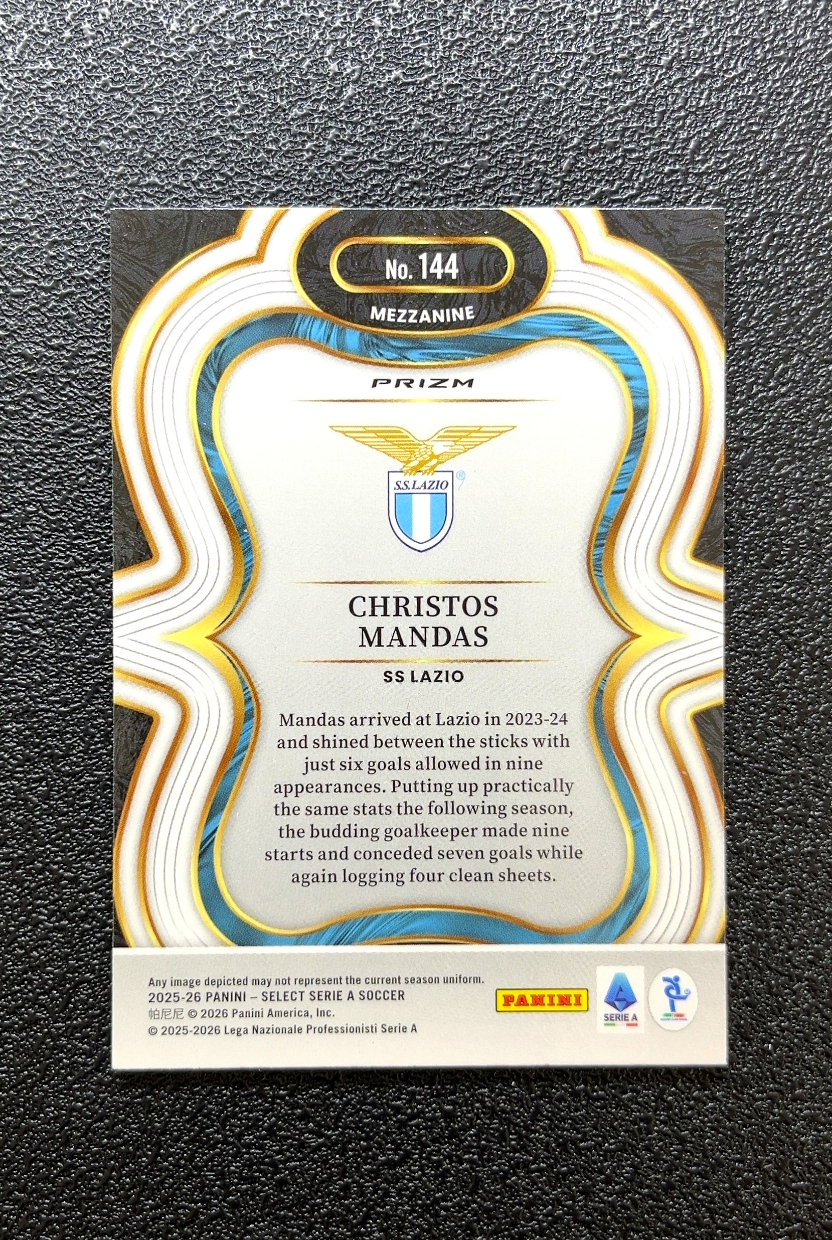 【岛屿拍卖】2025-26 Panini Select Prizm 蜂窝 RC 新秀 CHRISTOS MANDAS 克里斯托斯·曼达斯 银折 折射 新秀 RC 卡品如图 高价值 0015#109