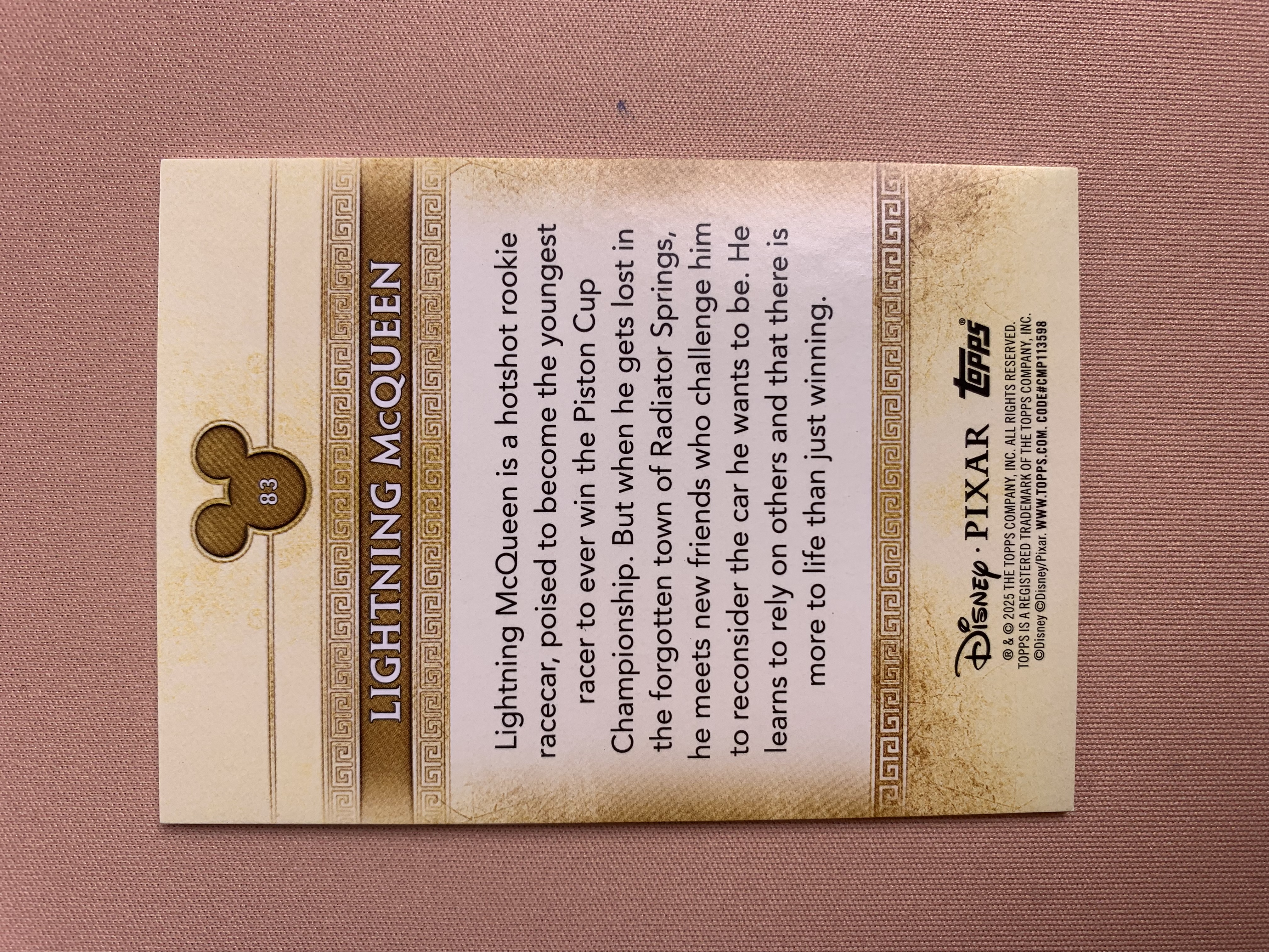 2025 Topps Disney 迪士尼 mint系列 闪电麦昆 黑折 02/10 金平行 微瑕 卡品如图 关联:米奇 米妮 史迪奇 小熊维尼 乐佩 艾莎 贝儿 爱丽儿 topps