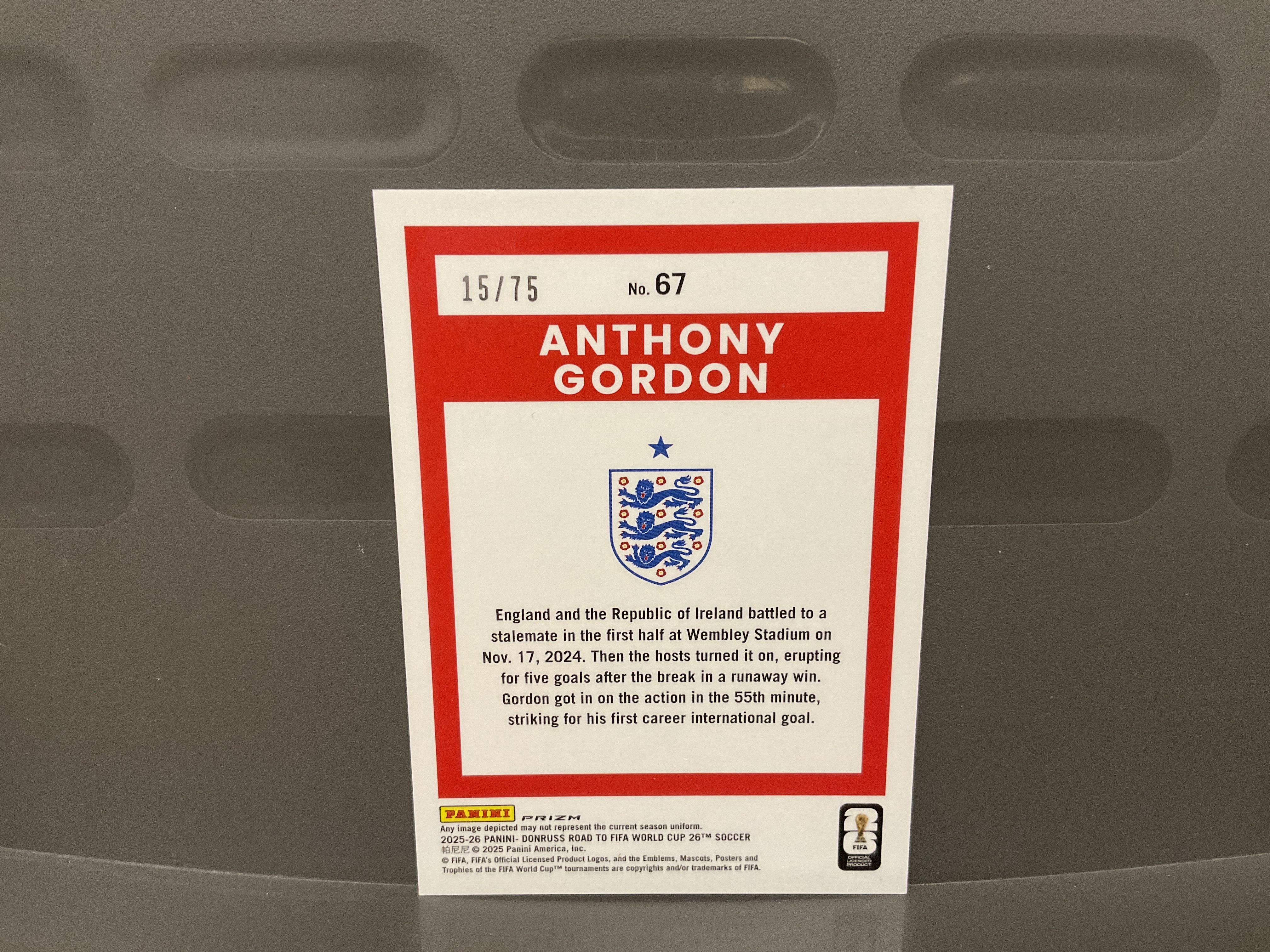 2025-26 Panini Donruss Road to World Cup Anthony Gordon 75编 戈登 英格兰 纽卡斯尔