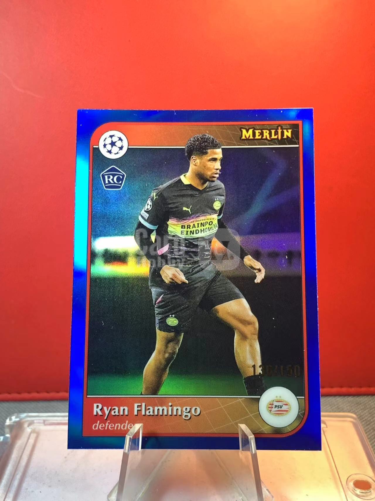 (詹叔代拍)2025 Topps merlin Ryan Flamingo 梅林 埃因霍温 瑞安 弗拉明戈 蓝折 130/150编 折射 卡品如图 顺丰寄付 泰山