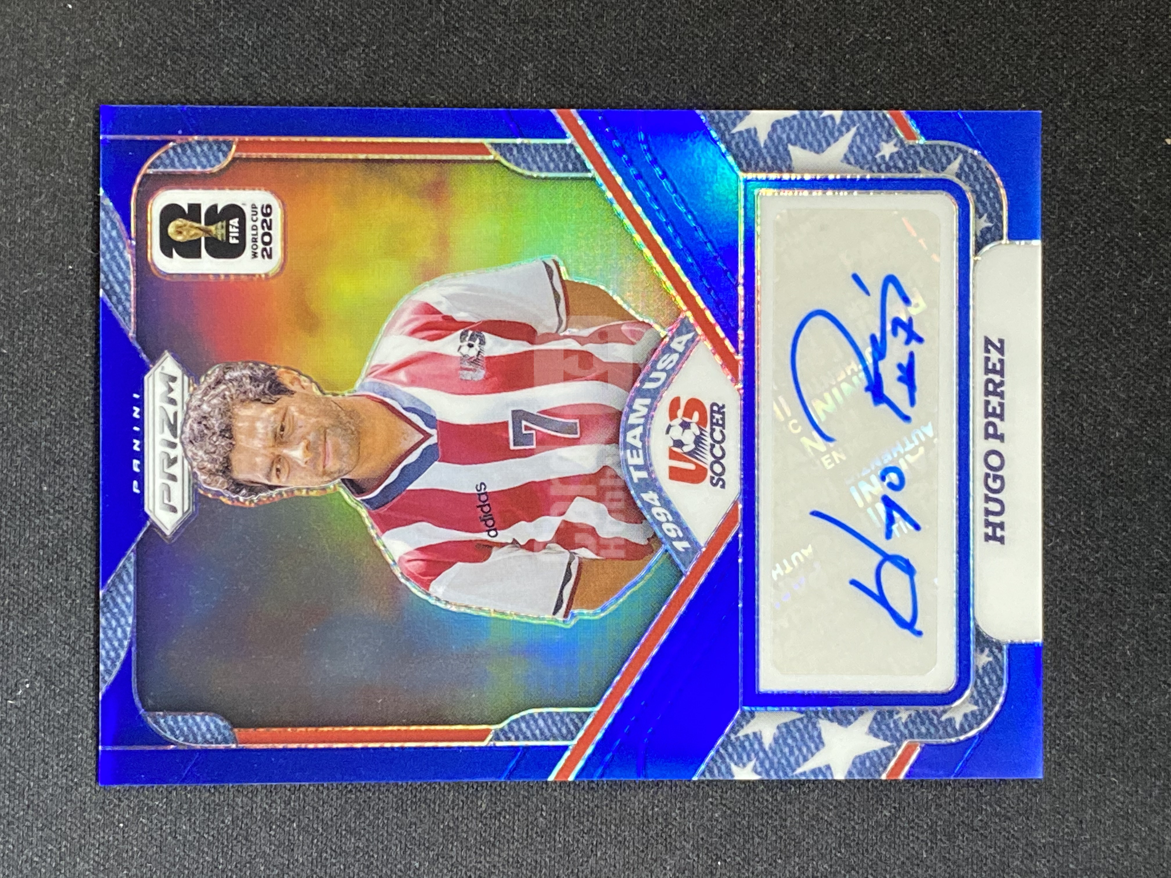 【小幻拍卖】2026 PANINI PRIZM HUGO PEREZ 世界杯 国家队 美国 乌戈 佩雷斯 /25编 签字 签名 蓝折 折射 94美国世界杯 卡品如图-ZLZ-【A】
