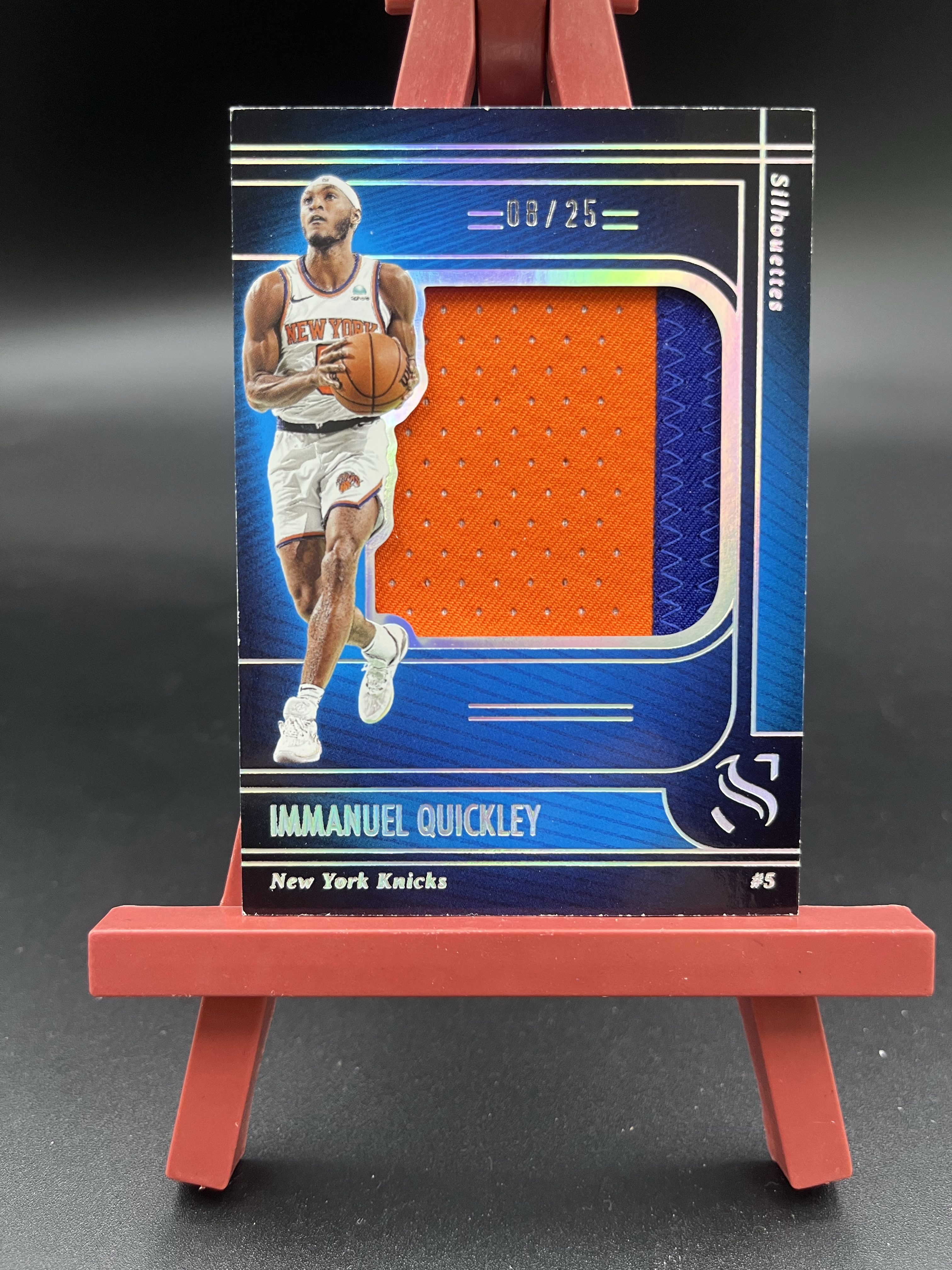 2024-25 panini silhouette immanuel quickley 剪影 尼克斯 伊曼纽尔 奎克利 8/25编 大窗双色球衣物料切割 GU亲穿落场 卡品如图【优质物料专场】04WZ