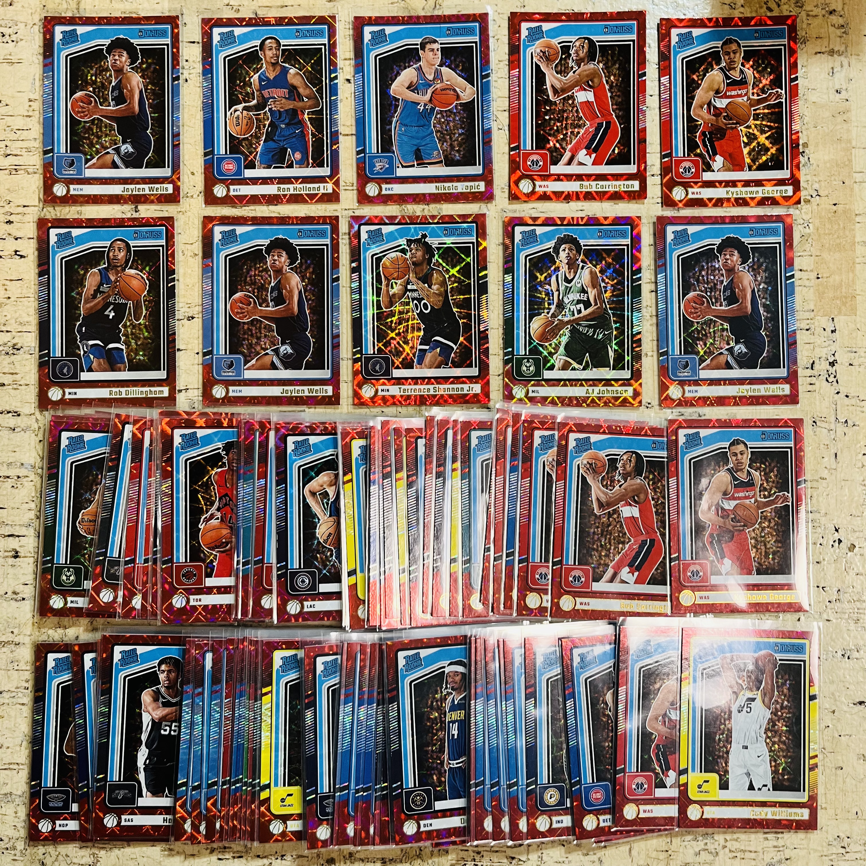 2024-25 Panini Donruss Kyshawn George RC 新秀 红网格折 钻石折 100张大打包 杜蕾斯 凯肖恩 乔治 卡林顿 投资必备 此标有膜无夹【小卡迷拍卖 可累积半年】