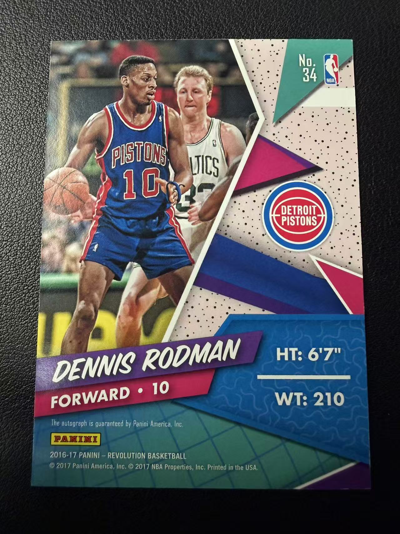 2016-17 Panini Revolution Dennis Rodman 革命 活塞 丹尼斯 罗德曼 大虫 卡签 折射 签字 名宿 卡品如图(持)