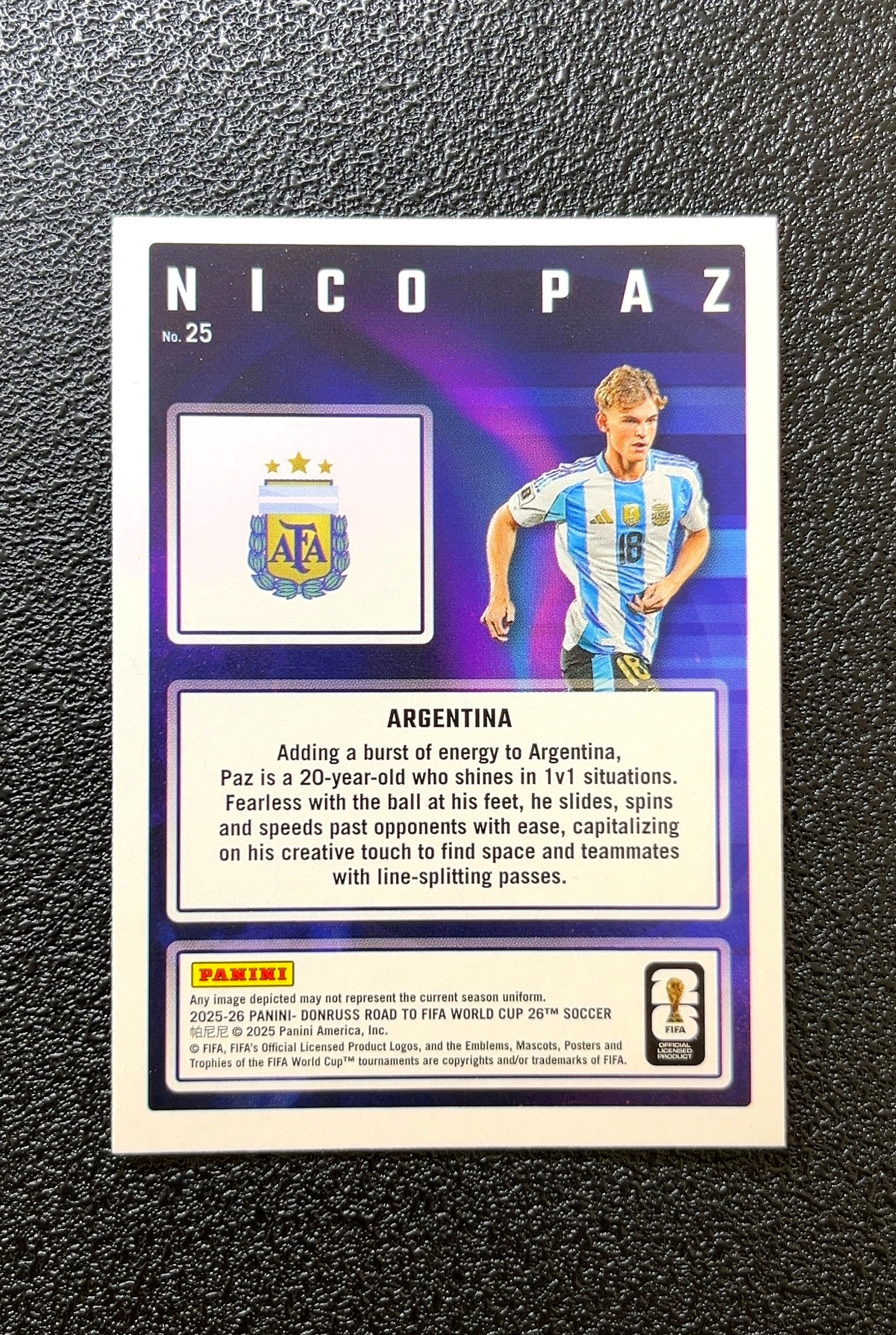 【岛屿拍卖】2025 Donruss Road to FIFA World Cup Road to FIFA World Cup 世界杯之路 Nico Paz 尼科·帕兹 卡品如图 0024#358