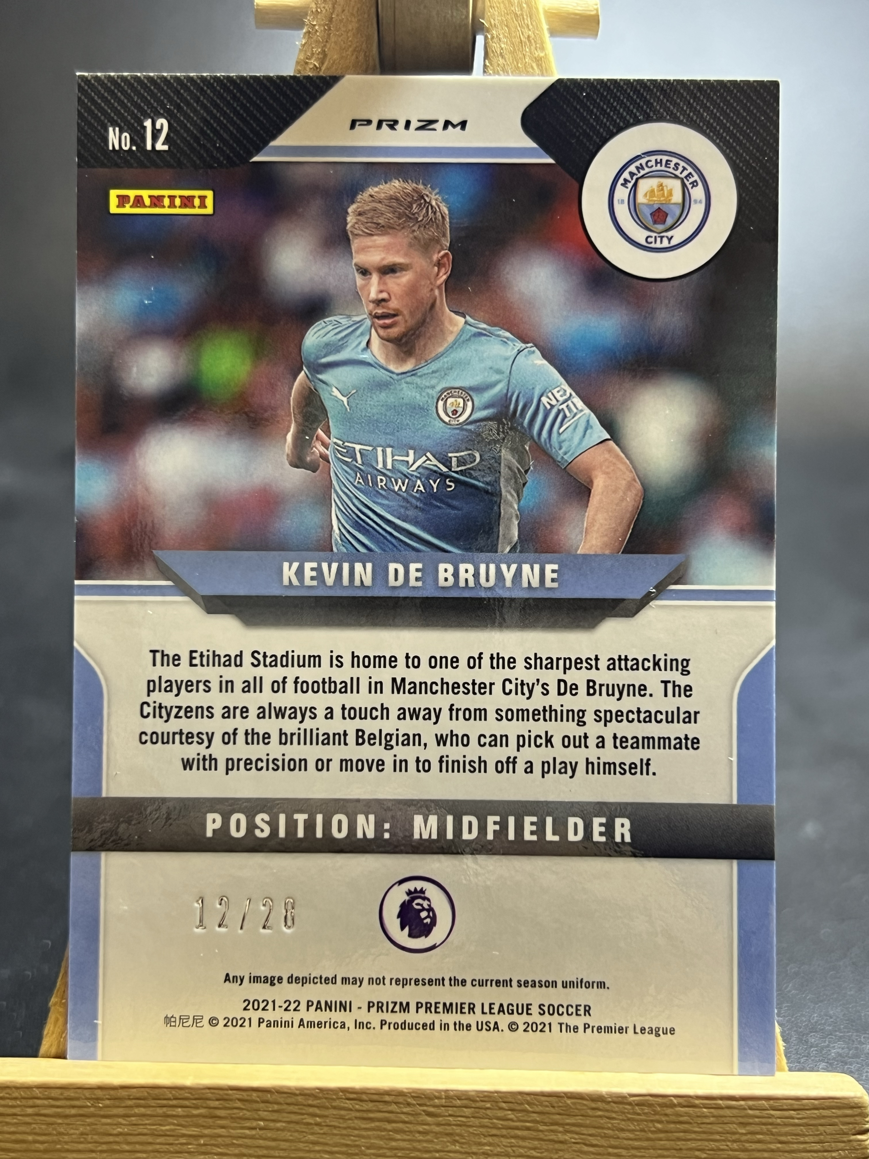 2021-22 Panini Prizm Kevin De Bruyne 德布劳内 丁丁 曼城 足球英超PZ 12/28编 红星折 折射 李哥 叉叉拍卖