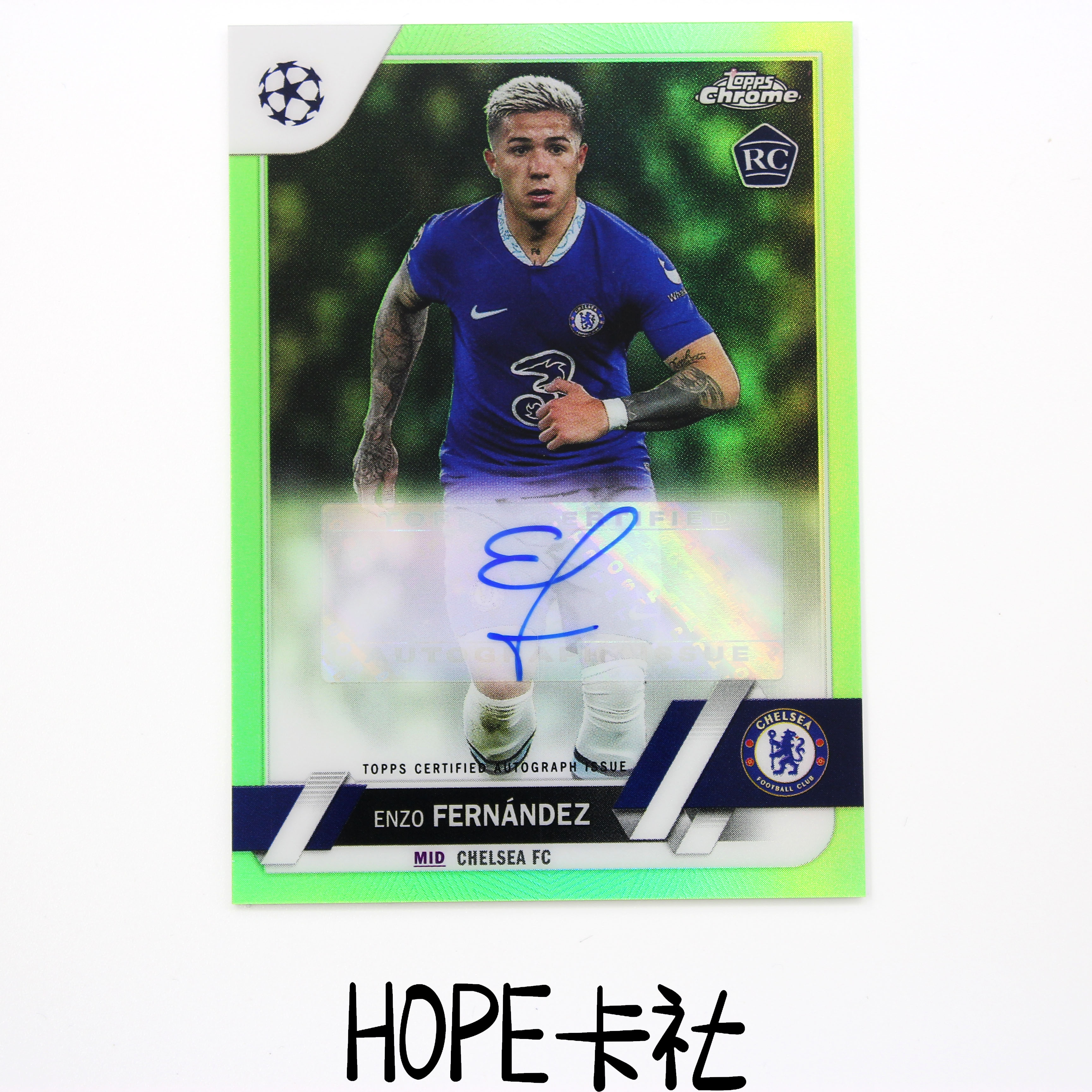 2024-25 Topps Chrome Enzo Fernández 切尔西 恩佐 费尔南德斯 RC新秀绿折19/99编签字 卡品墨迹不错可博高分!【HOPE代卖(4.5%含卡淘)】