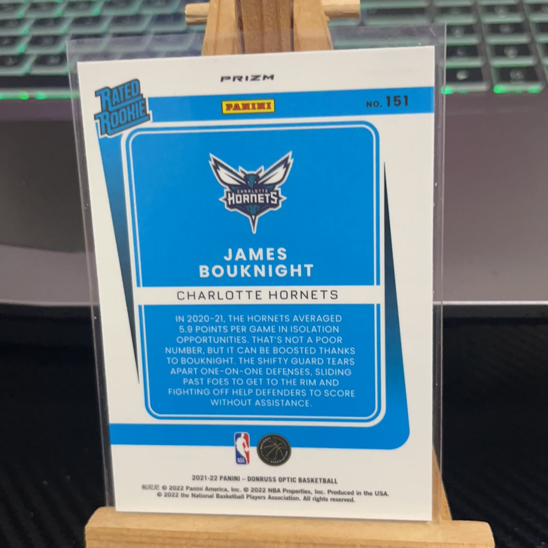 2021-22 Panini Donruss James Bouknight RC 詹姆斯 布奈特 黄蜂 折射 银折 杜蕾斯 optic op 卡品如图 凑图必备 值得收藏!免费代卖