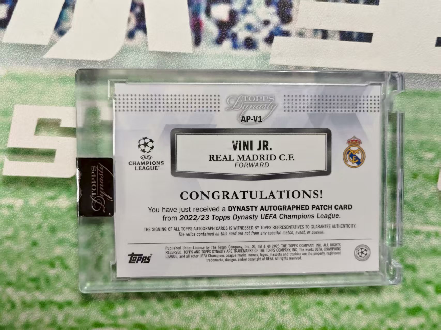 2023 Topps Dynasty Vinicius Junior 元年王朝欧冠 西甲 皇家马德里 维尼修斯 儒尼奥尔 大窗 双色Patch ...