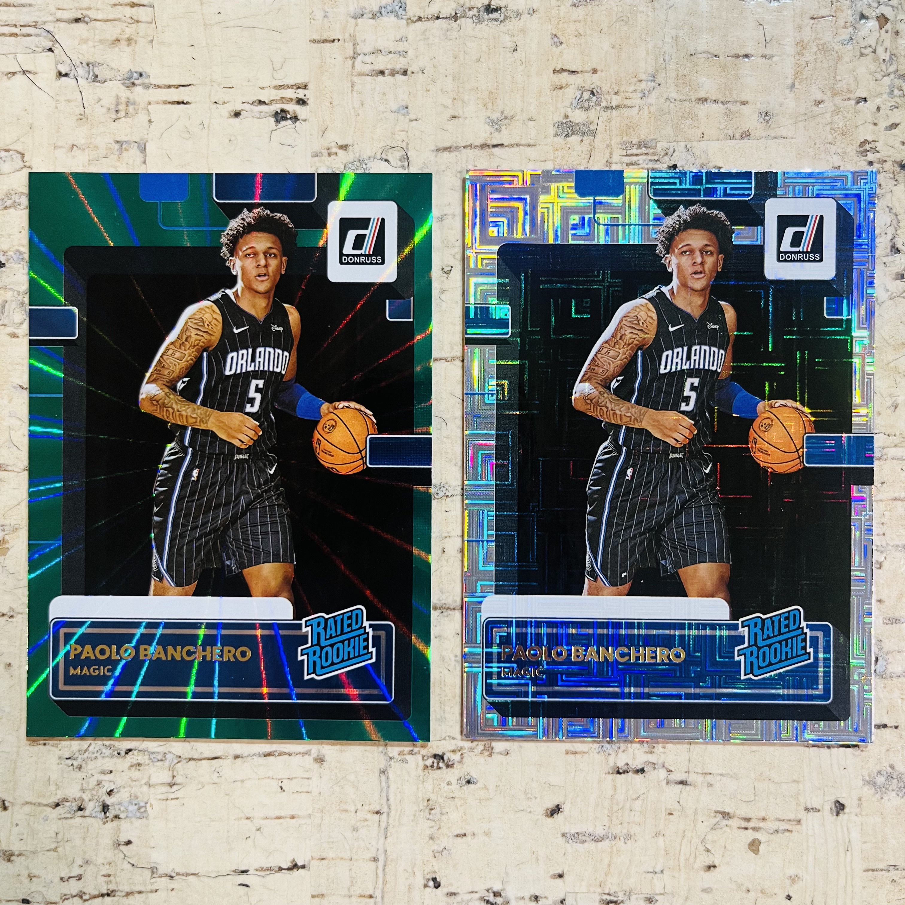 2022-23 Panini Donruss Paolo Banchero RC 杜蕾斯 新秀 魔术 班切罗 班凯罗 银迷宫折 mojo折 绿佛光折 2张打包 凑彩虹必备 银迷宫背面右下角微瑕见图三