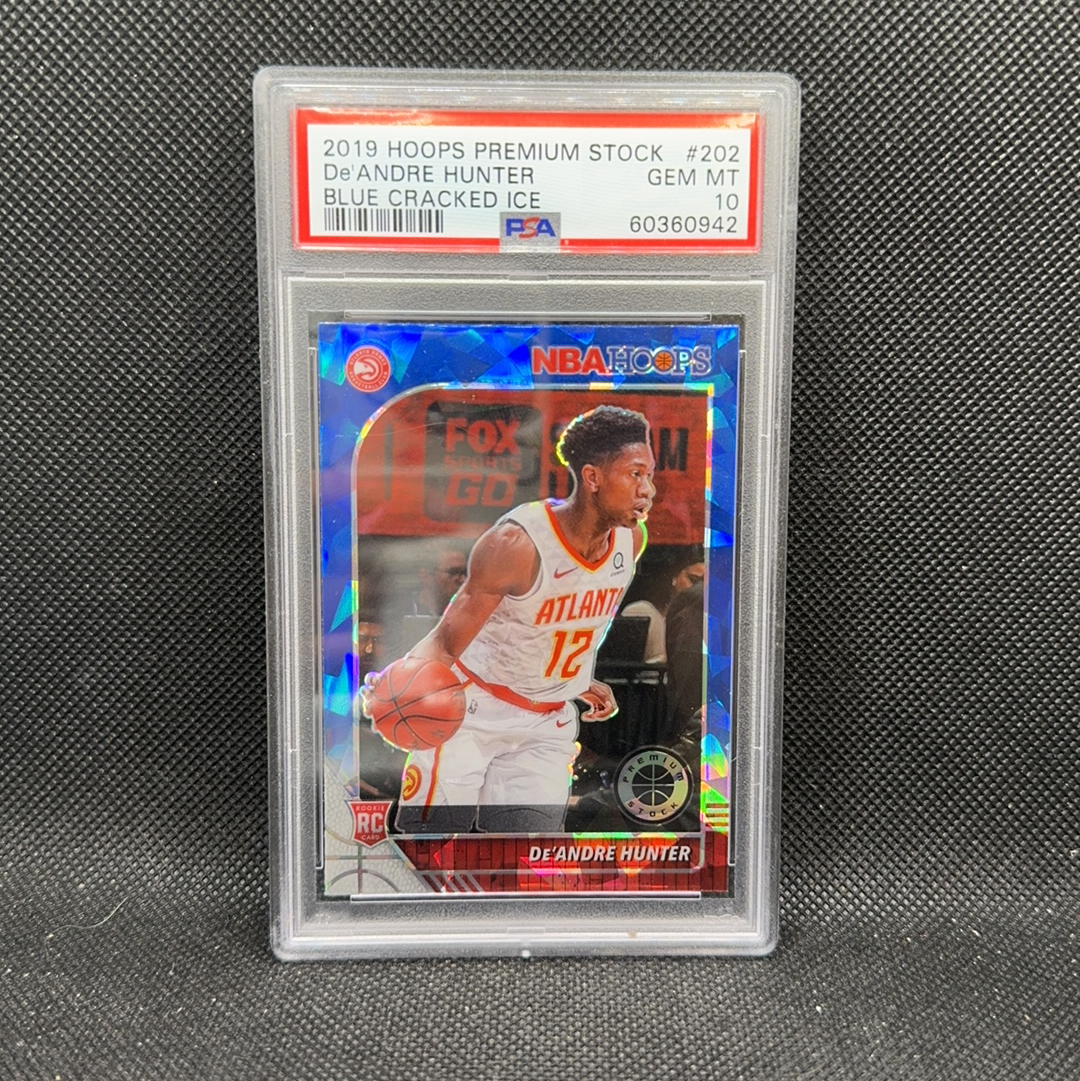 【Roseee代卖】2019-20 panini hoops deandre hunter 老鹰 德安德烈 亨特 rc 新秀 蓝碎冰折 折射 PSA 10 纯