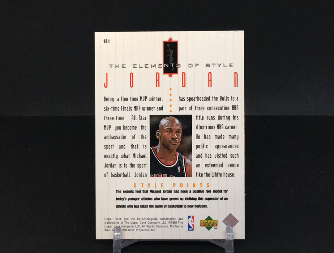 【DC拍卖】4.27CR7(微瑕)1998 Upper Deck Living Legend #131 迈克尔・乔丹 白宫西装特卡 公牛队