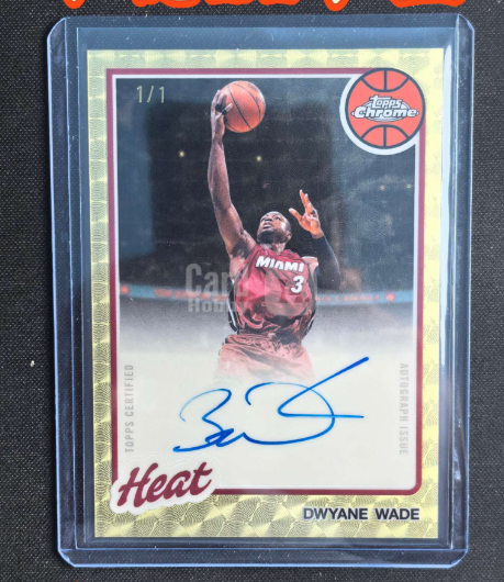 2025-26 Topps Chrome Dwyane Wade TCU Update 德维恩韦德 闪电侠 热火 topps回归首版爆金签字 1/1 Superfractor 金超折 复古卡签签