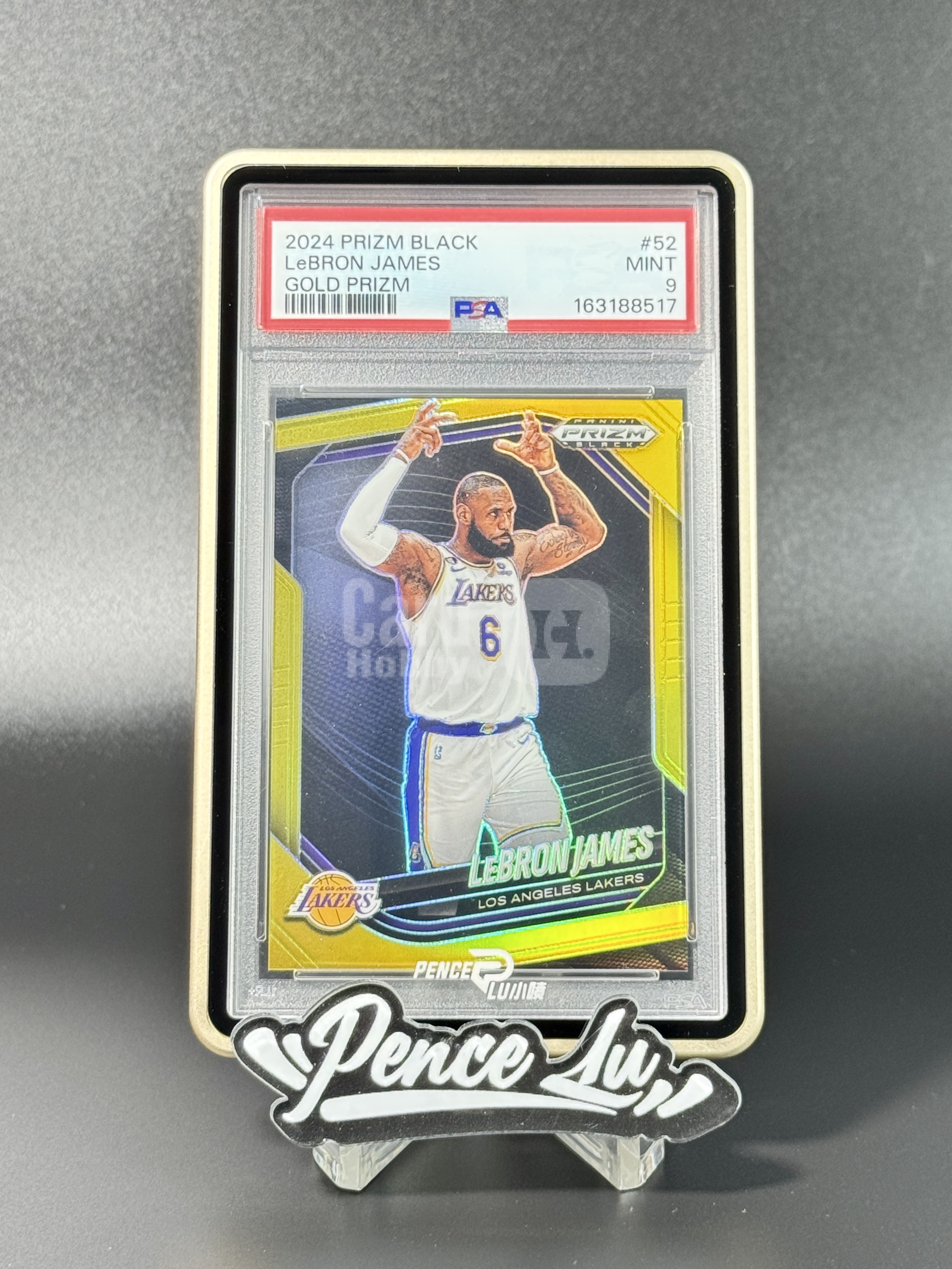 【喷子拍卖】2024-25 panini prizm black LeBron James 洛杉矶湖人 勒布朗 詹姆斯 gold 金折 10编 尾编 大hit卡 最帅戴皇冠选图 末年PZ最后一版超有价 PSA9 送订制壳 帮主