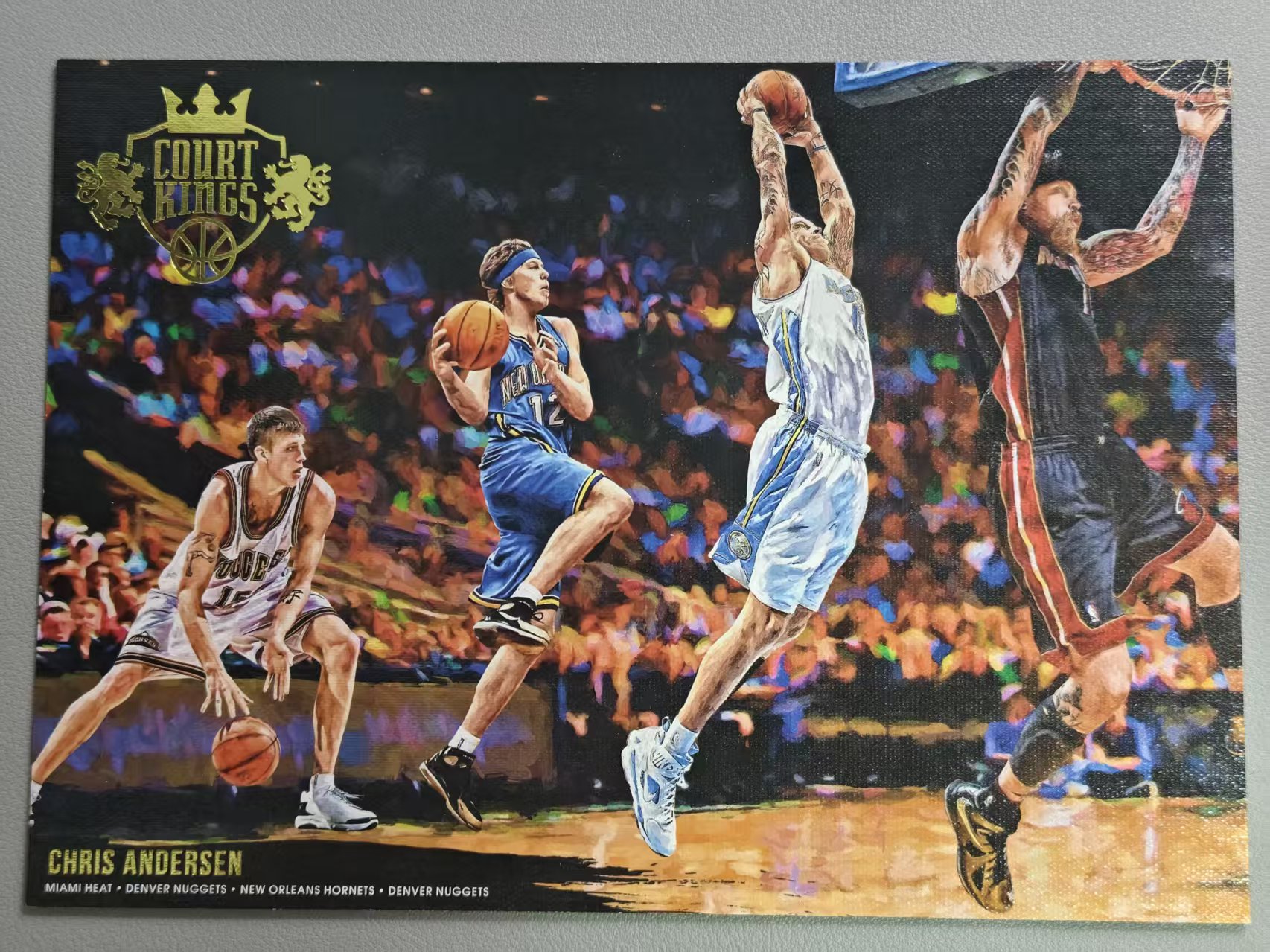 【阿泽代卖】2015-16 Panini Court Kings 油画 Chris Andersen 掘金 黄蜂 热火 克里斯 安德森 鸟人 前世今生 油画大卡 大尺寸卡 包卡夹 卡品如图 介意勿拍