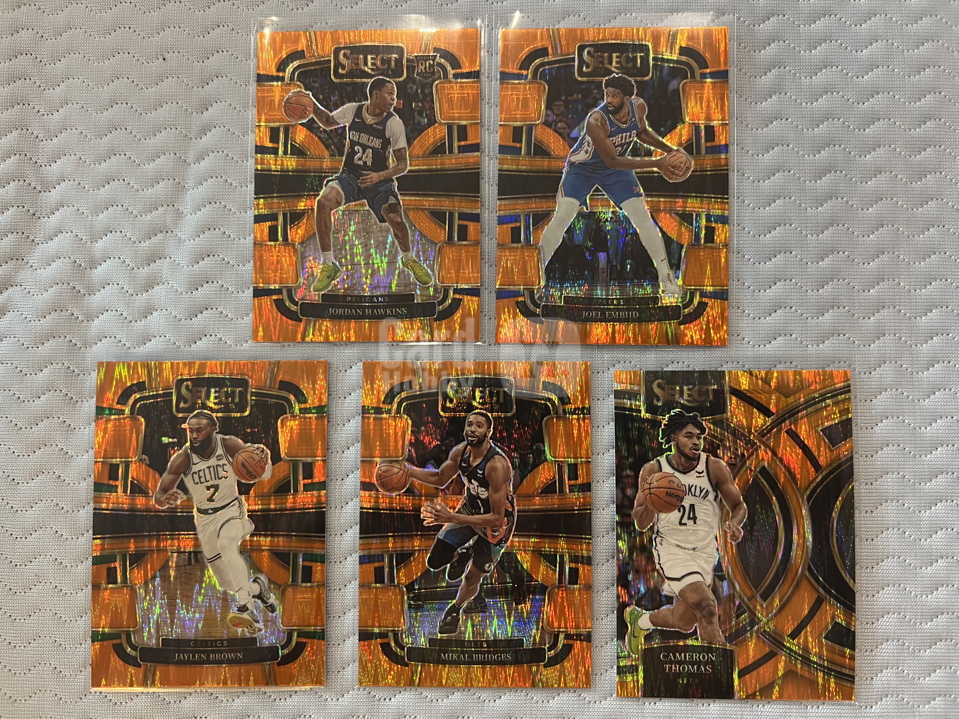 2023-24 Panini select 多人 5张 橙瀑布 平行 折射卡 打包!!布朗 恩比德 新秀霍金斯!!按需购买!!凑套必备!!