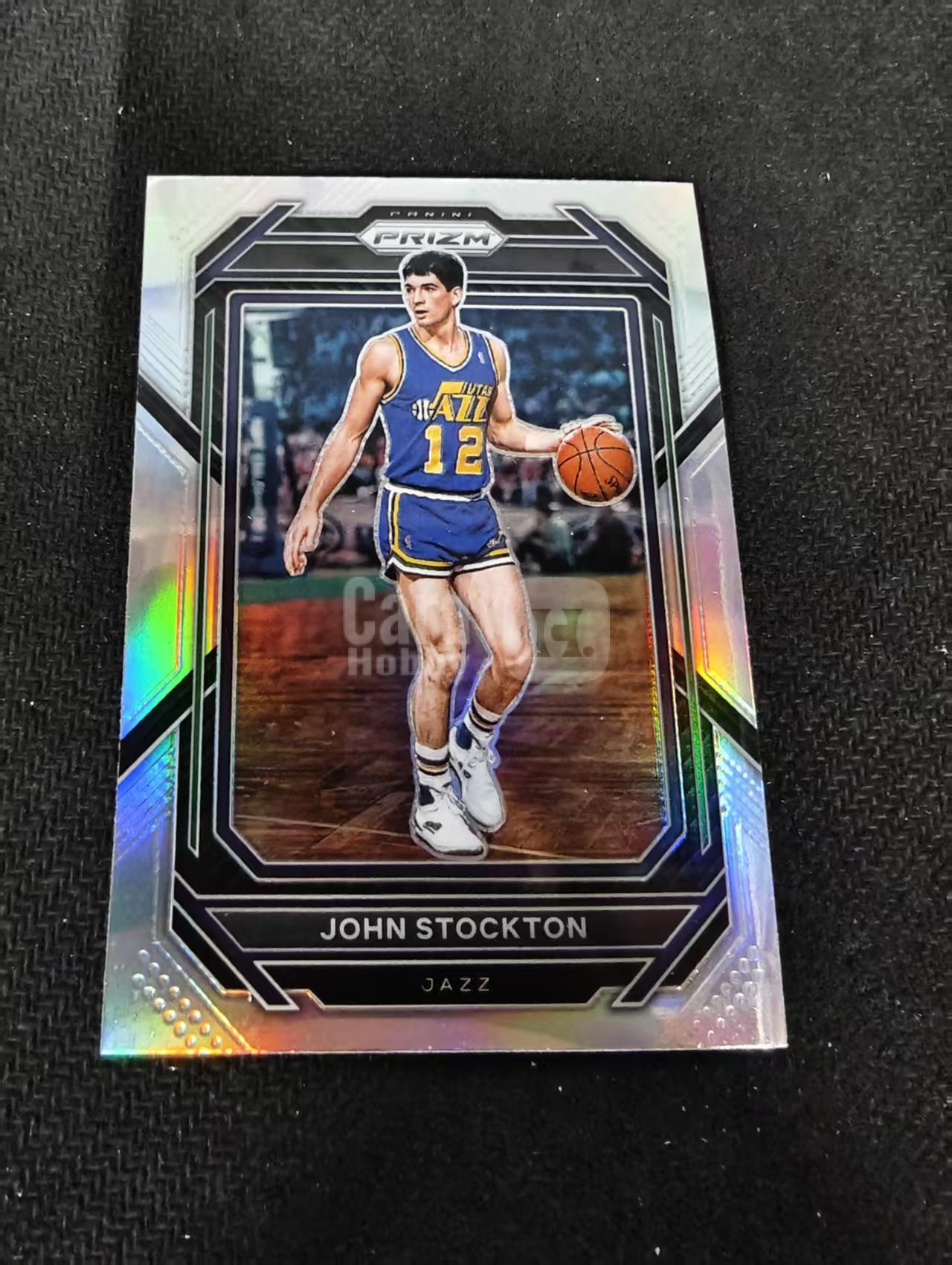 2022-23 Panini Prizm John Stockton 约翰 斯托克顿 爵士 银折 PZ 划痕 边角瑕疵 #292