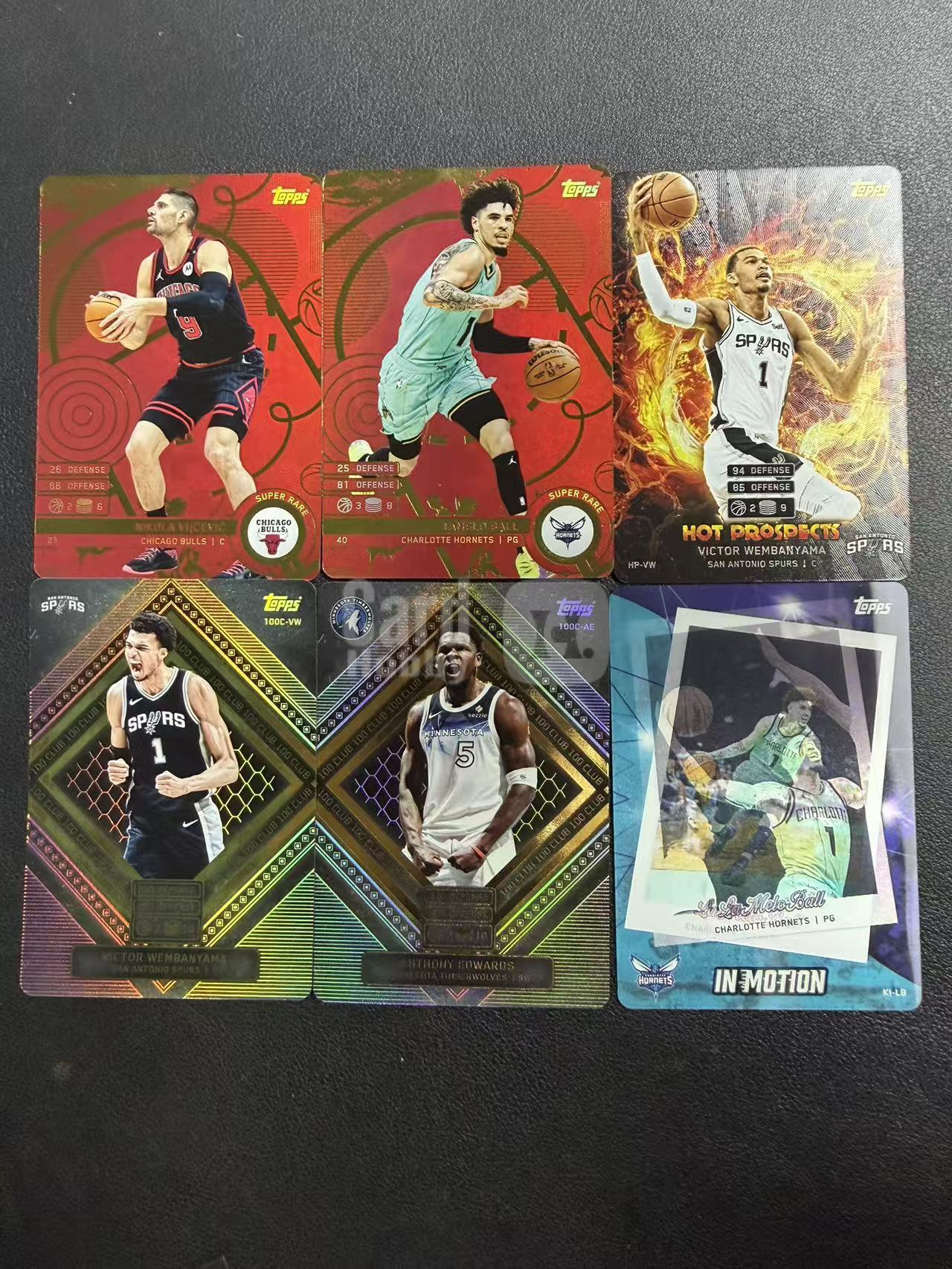 2025-26 Topps Attax Match Victor Wembanyama 卡游 文班亚马 拉梅洛 鲍尔 武切维奇 大比例 红折 百分俱乐部 卡品如图 打包 跑跑