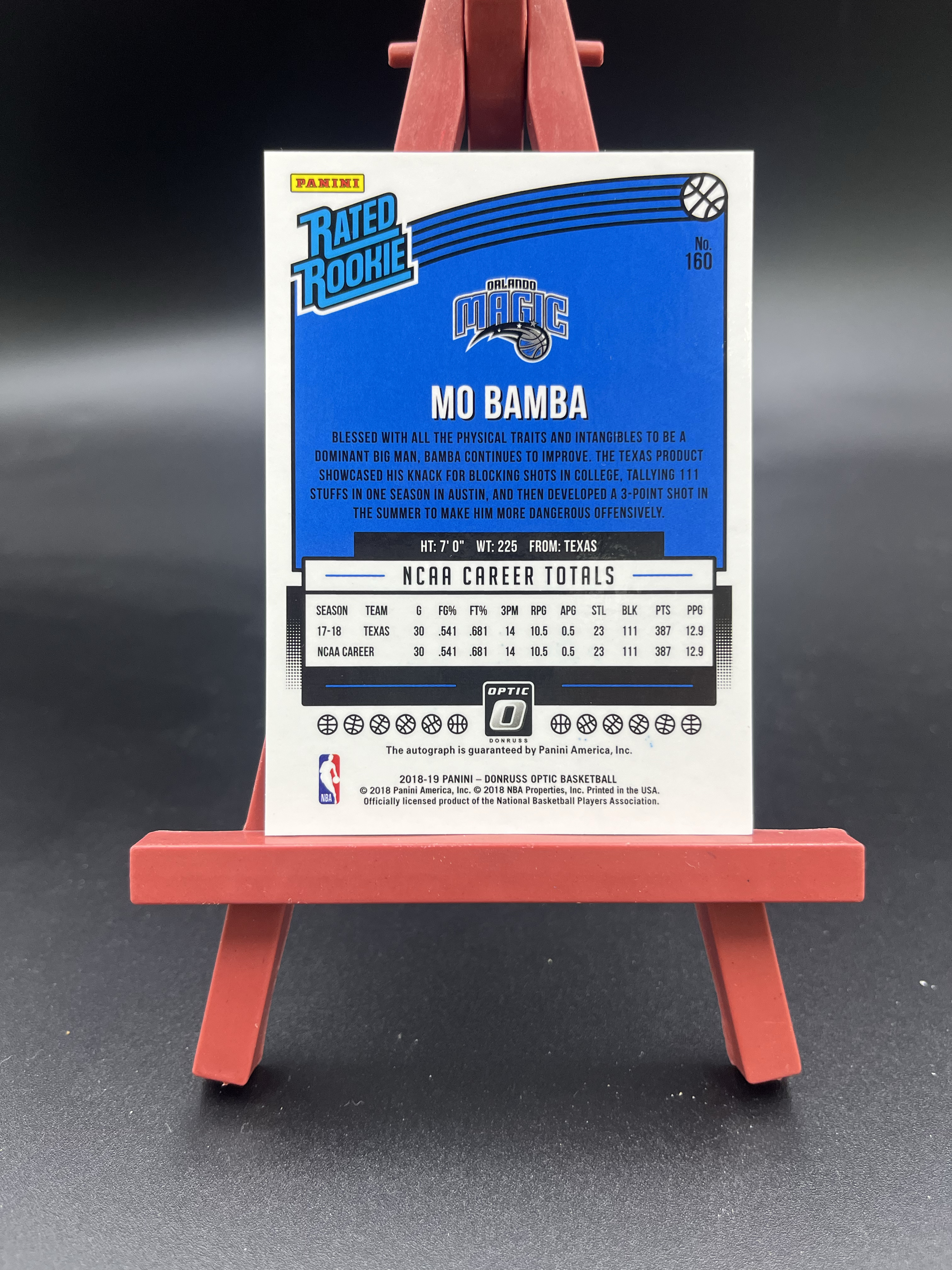 2018-19 Panini Donruss Optic Mo Bamba RC 穆罕默德 班巴 魔术 新秀 杜蕾斯op 签字 卡签 卡品如图 【优质签字专场】01WZ
