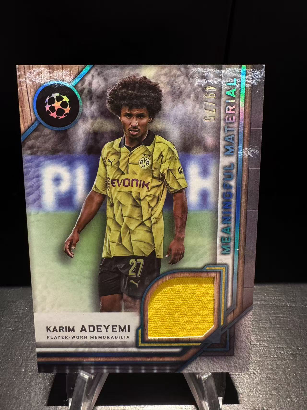 龖2024 Topps Museum Karim Adeyemi 欧冠博物馆 阿德耶米 多特蒙德 球衣 物料 蓝折 49/75编 卡品如图 MJ002M