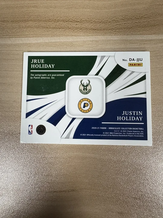 2020-21 DAKA Immaculate Jrue Holiday 爱咪咪 朱 霍勒迪-贾斯汀 霍勒迪 /25编 低编 双人 双签 卡签 签字 雄鹿 步行者 兄弟签 收藏投资必备 350-416