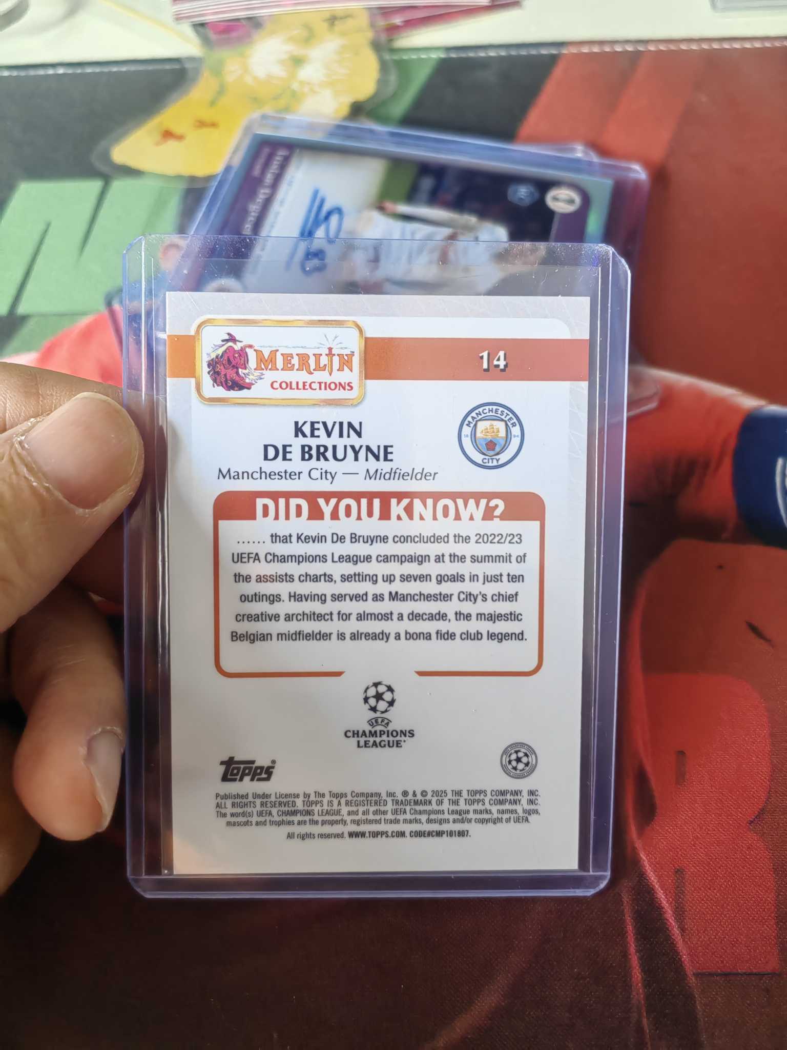 2025 Topps 梅林 Kevin De Bruyne 梅林 曼城 德布劳内 150编base卡!!!!