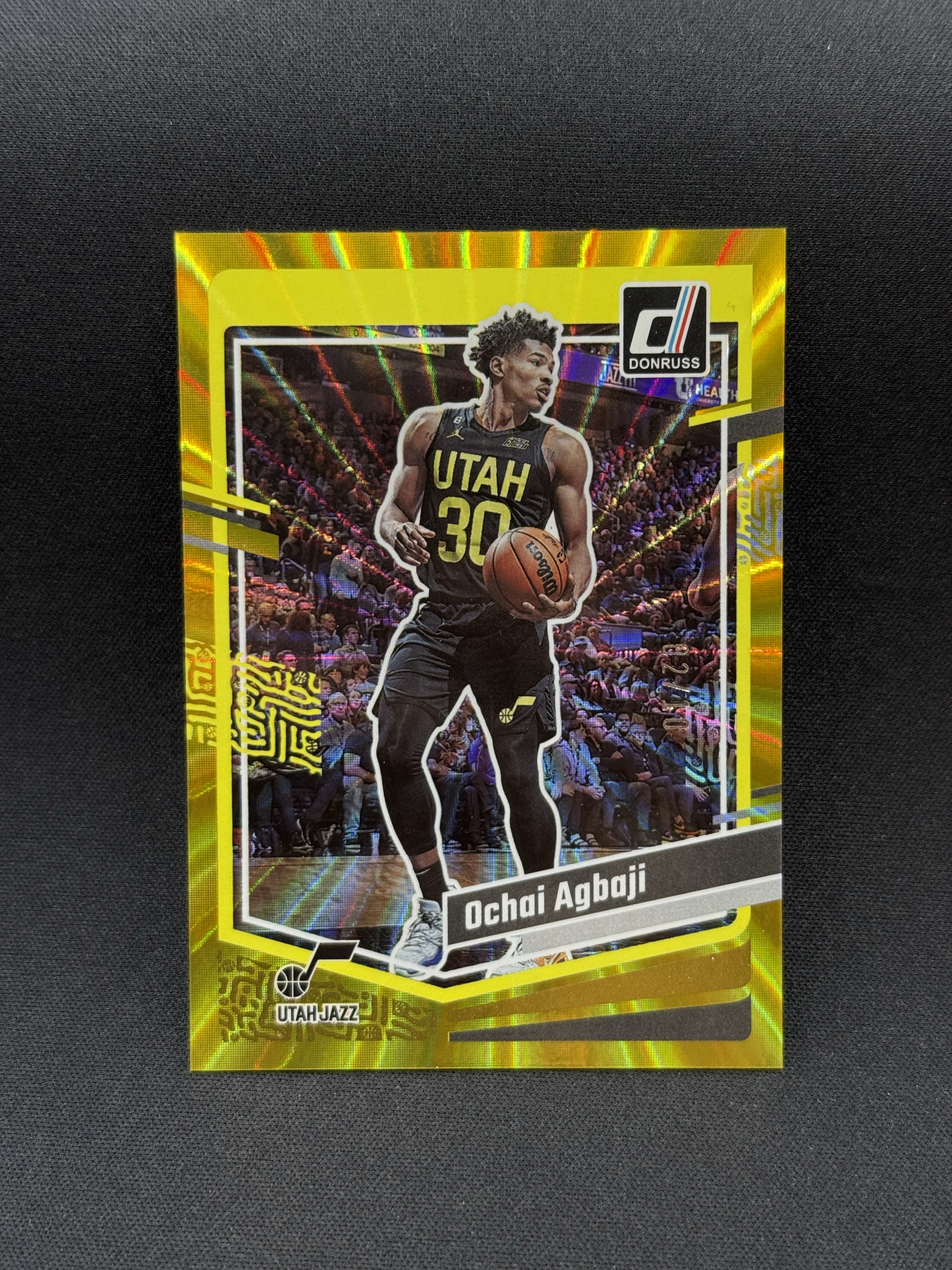 2022-23 Panini Donruss Ochai Agbaji RC 【小贝代拍】NBA 杜蕾斯 爵士 新秀 阿巴基 金佛光折 02/10编 超低编 卡品如图 拍前看描述 Takara