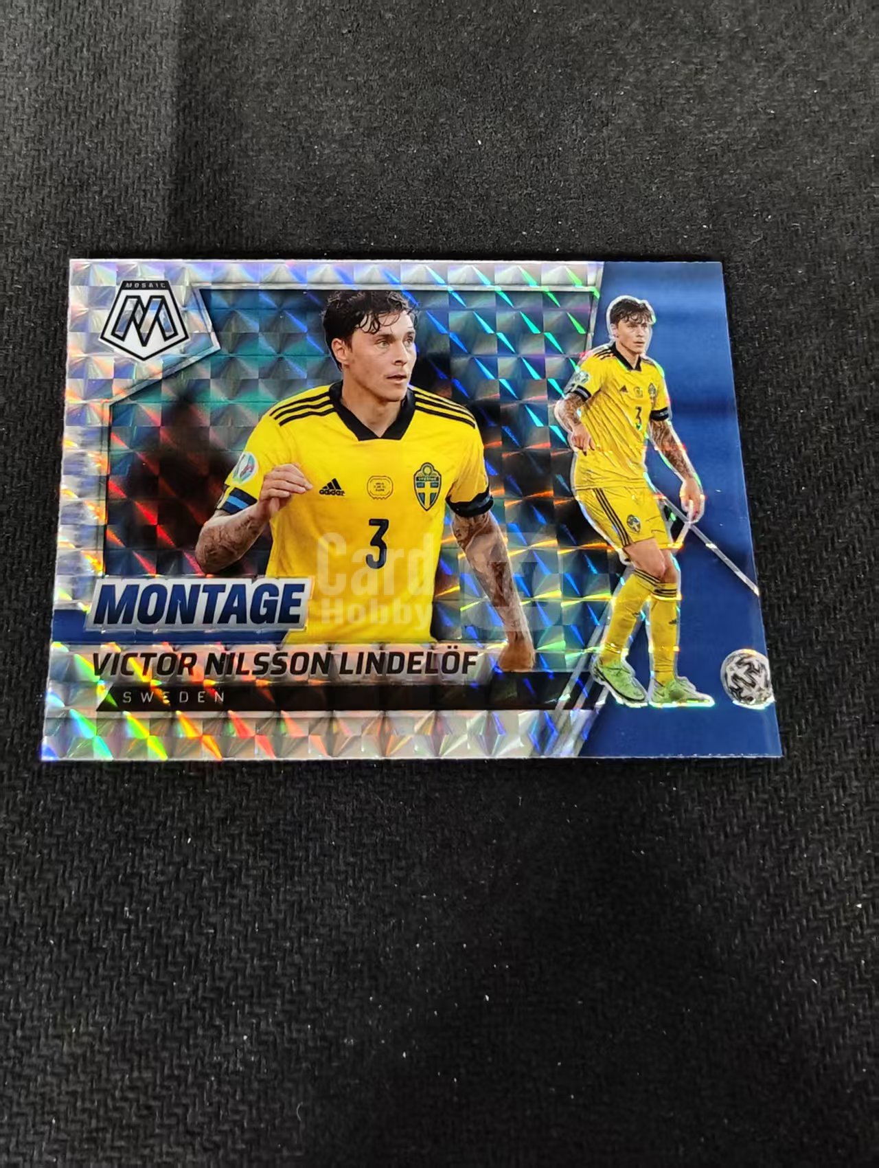 2021-22 Panini Mosaic Victor Nilsson Lindelof 维克托 尼尔松 林德洛夫 瑞典 Montage 蒙太奇特卡 银马赛克折 划痕 边角瑕疵#9