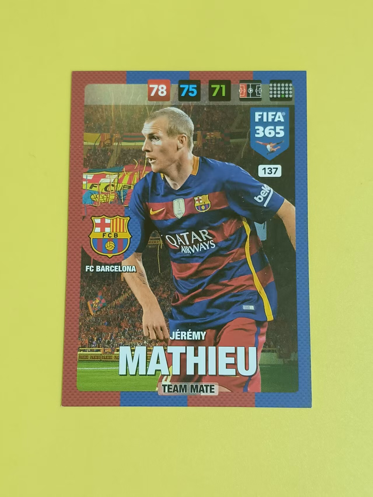 2014-15 Panini Adrenalyn XL Mathieu Cafaro 帕尼尼FIFA365 巴萨 马蒂厄 游戏版 老卡
