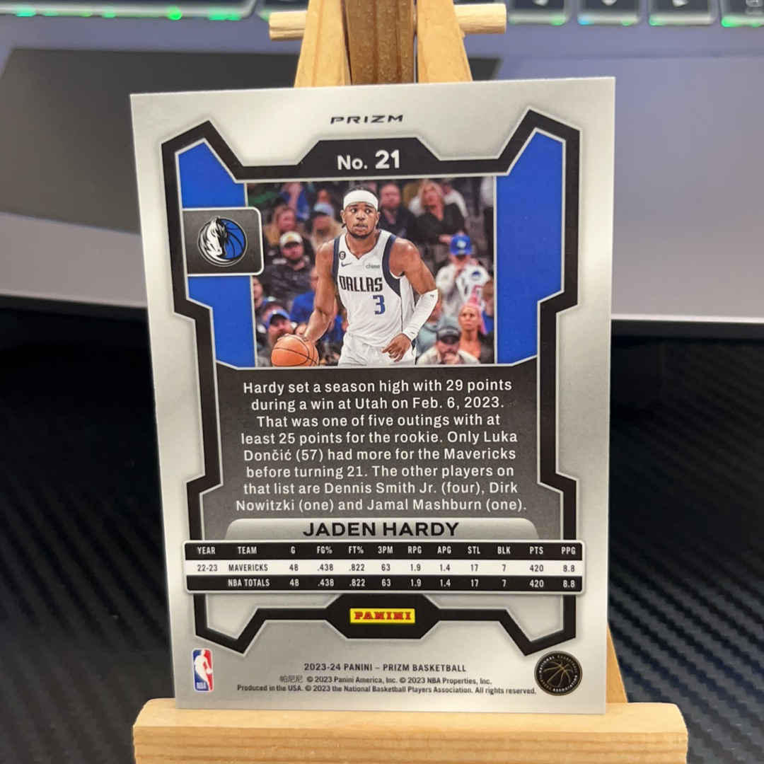 2023-24 Panini Prizm Jaden Hardy 杰登哈迪 独行侠 银折 折射 prizm系列 pz 卡品如图 凑图必备 值得收藏!免费代卖!