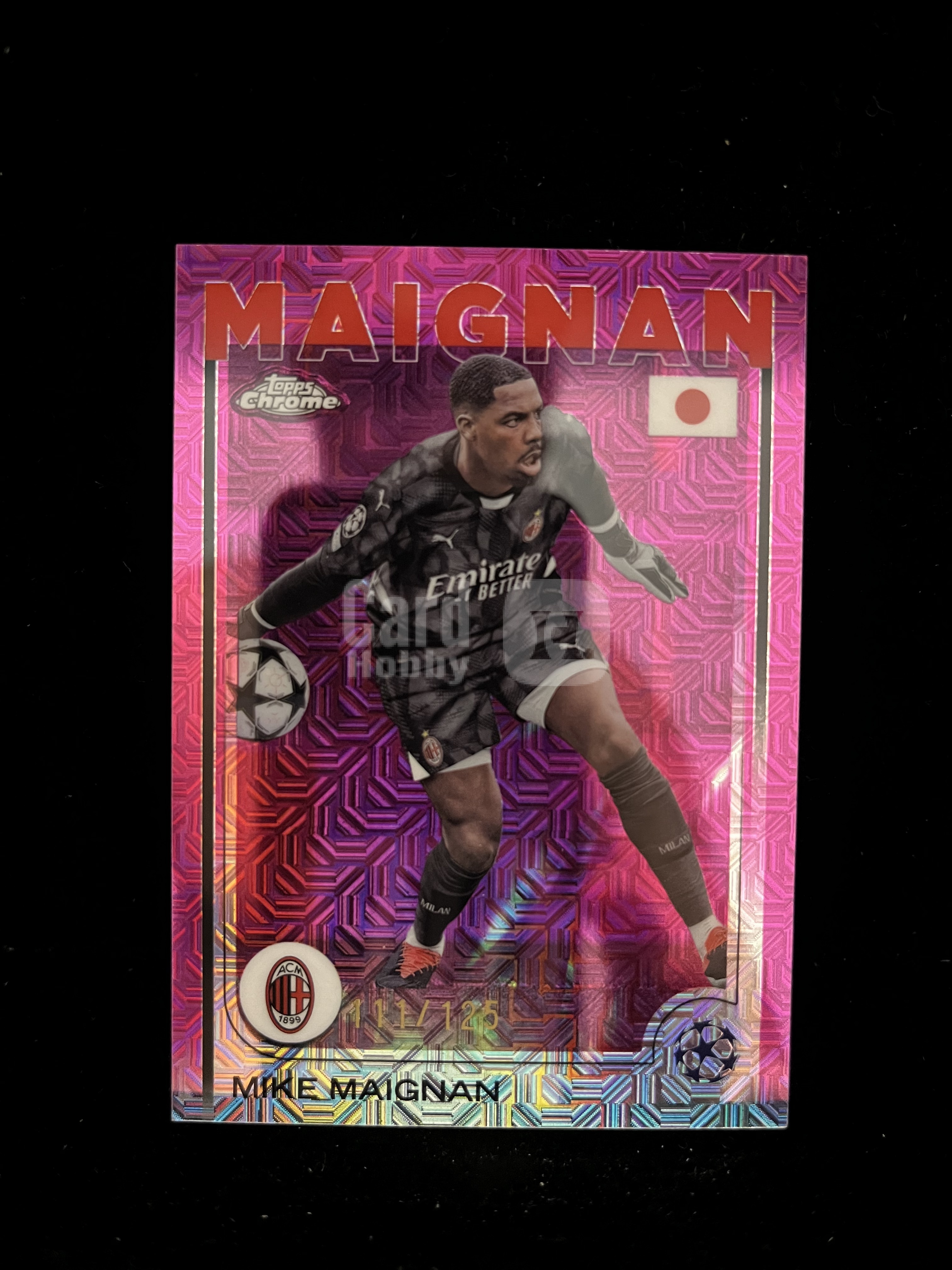 免费代拍 2025 Topps Chrome 欧冠 迈尼昂 Mike Maignan 111/125编 粉折 卡品如图##B091