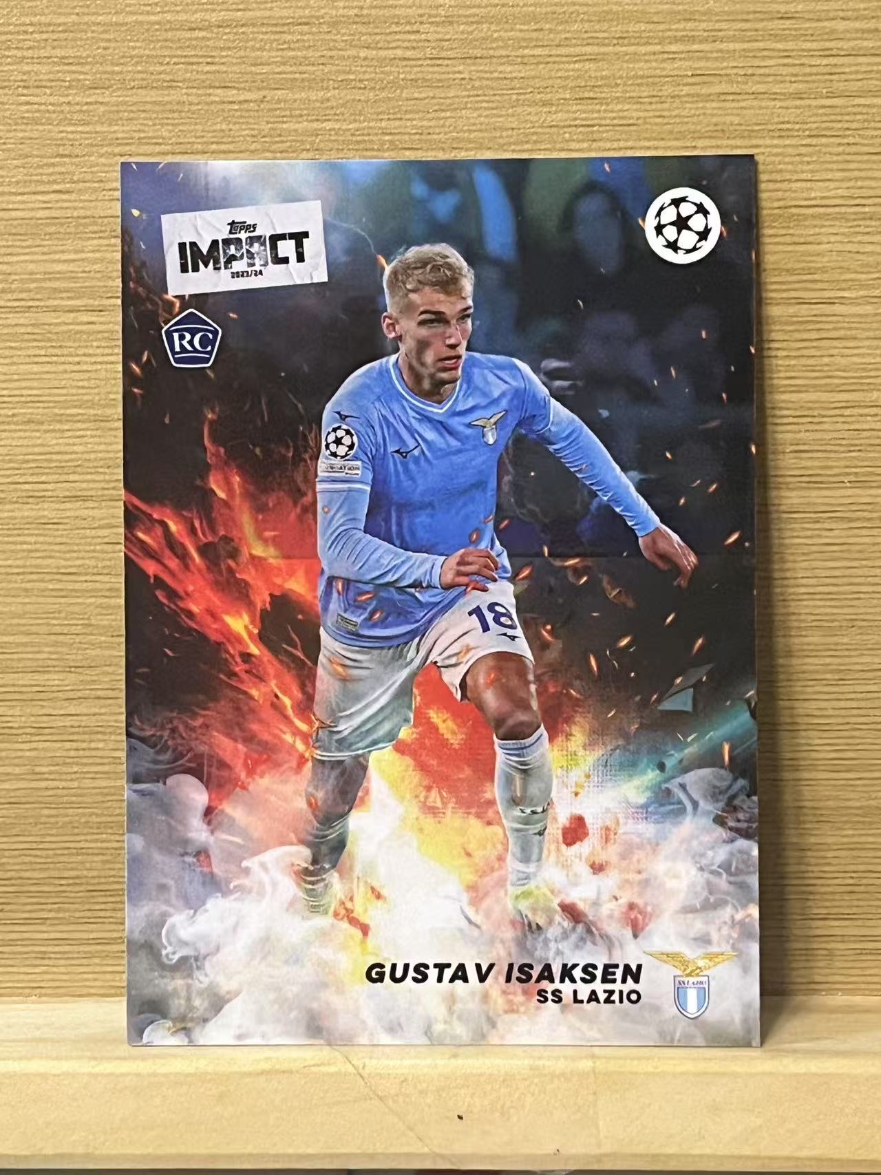 2024 Topps UEFA gustav isaksen RC 古斯塔夫 伊萨克森 新秀 拉齐奥 欧冠 冲击盒 卡品如图 收藏必备 A56