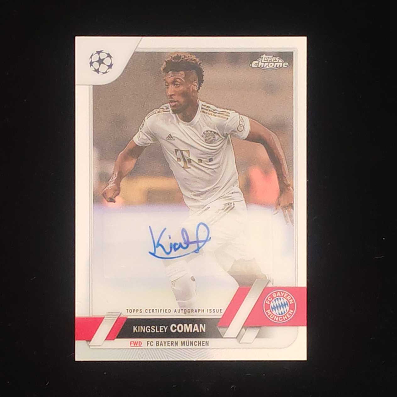 2023 Topps Chrome Kingsley Coman 欧冠 TC 拜仁 金斯利 科曼 银折 签字 卡品如图 收藏必备