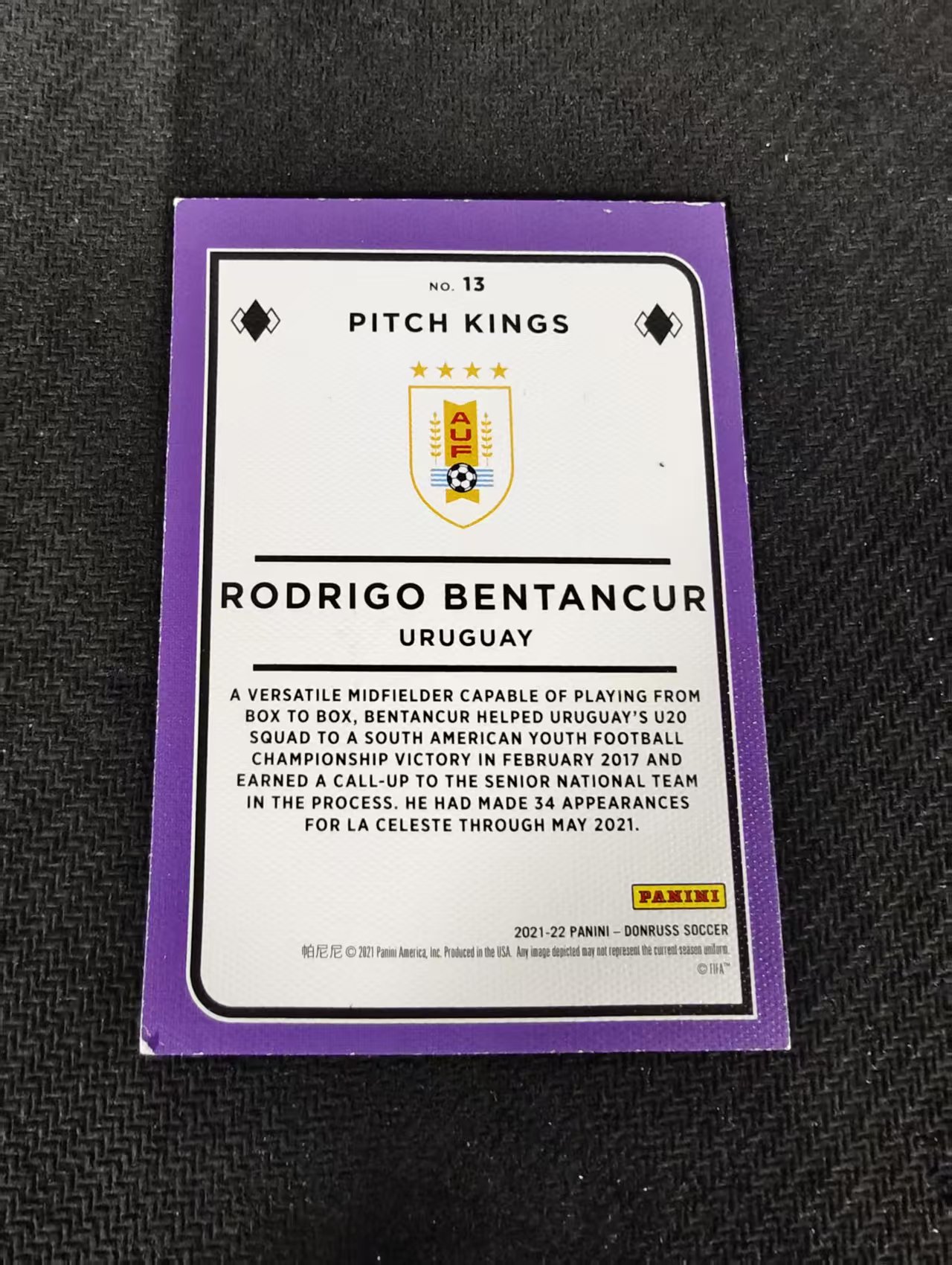 【可合并,不累计】2021-22 Panini Donruss Rodrigo Bentancur 乌拉圭 本坦库尔 杜蕾斯 世界杯 特卡 边角瑕疵 #13