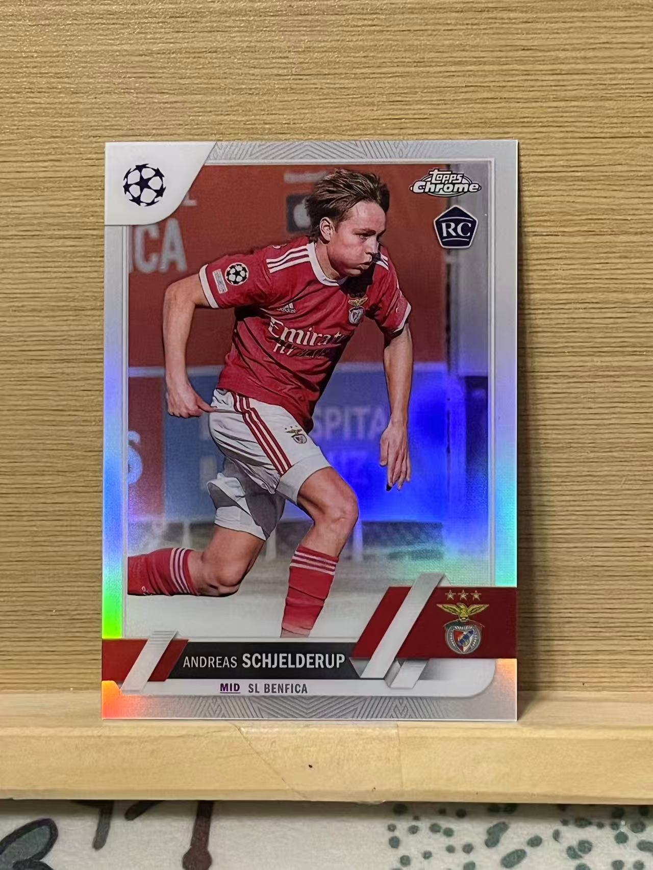 2023 Topps Chrome Andreas Schjelderup RC 謝爾德魯普 新秀 本菲卡 銀折 歐冠 卡品如圖 實卡精美 收藏必備 A61