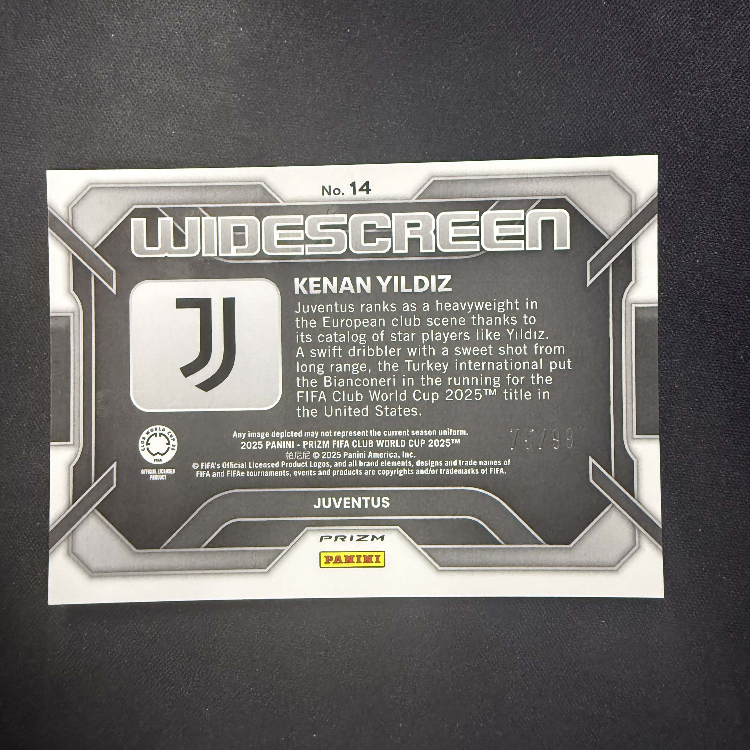 2025 Panini Prizm KENAN YILDIZ 【SC拍卖】世俱杯 pz 伊尔迪兹 尤文 尤文图斯 75/99编 蓝碎冰 特卡 收藏必备(ing哥)