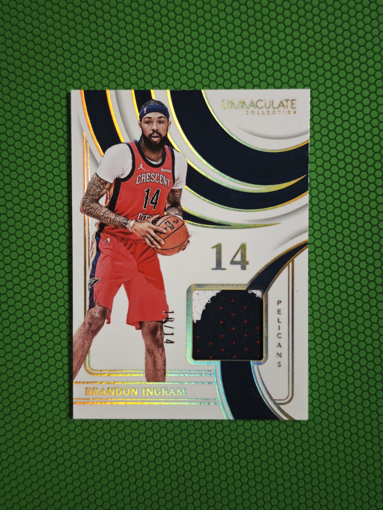 2023-24 Panini Immaculate Brandon Ingram 鹈鹕 猛龙 布兰登英格拉姆 莺歌 背号NP 10/14编双色Patch 非镜面 专收凑套必备 瑕疵如图介意勿拍