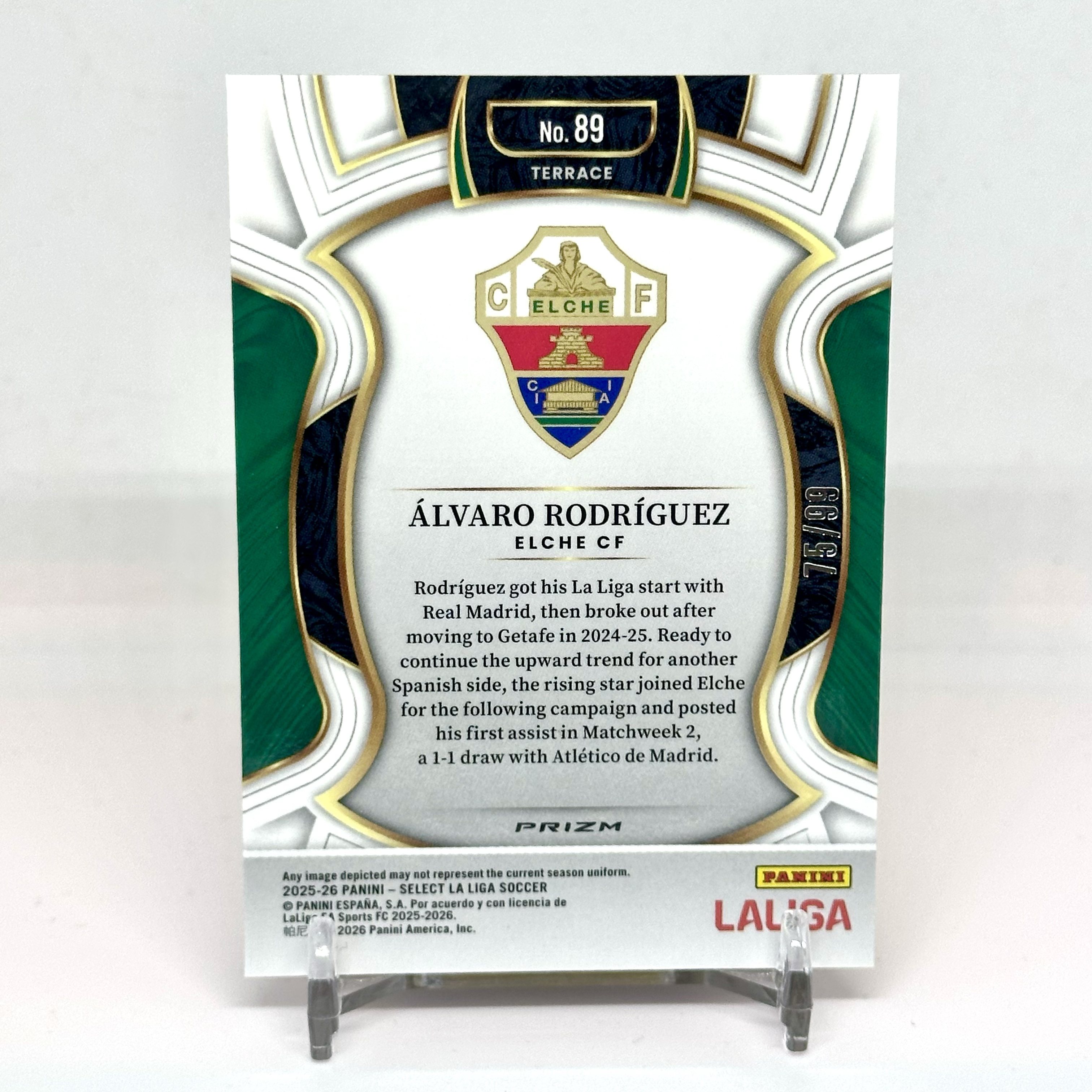2526 Select Elche Alvaro Rodriguez Bronze Checker 75/99编 一级铜棋盘折 阿尔瓦罗 罗德里格斯 埃尔切 西甲【芥末-阿玮/陈】