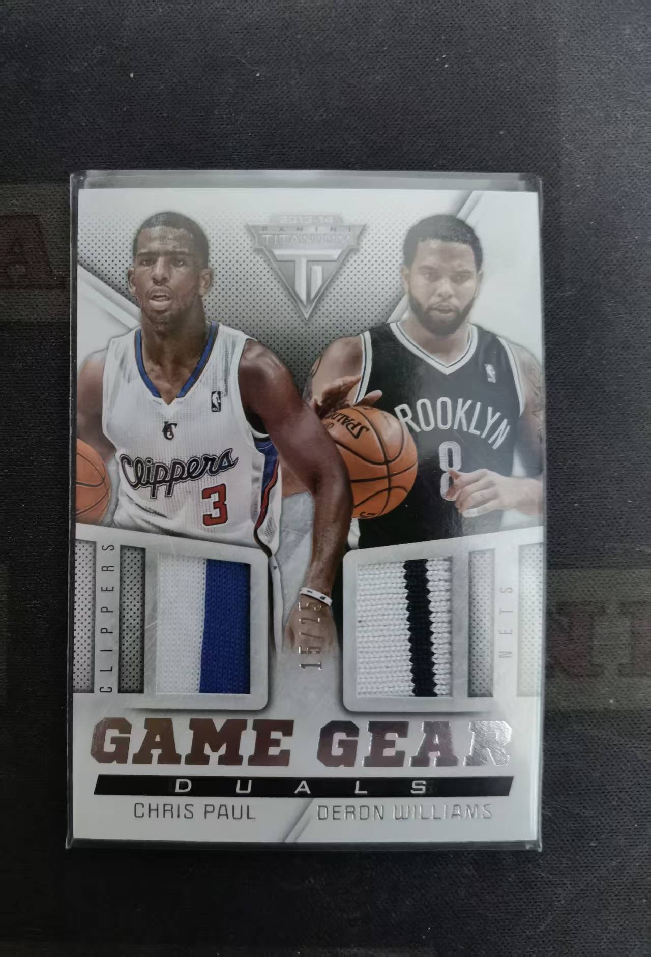【DLDL拍卖】2013-14 PANINI-TITANIUM BASKETBALL 克里斯・保罗/德隆・威廉姆斯 限编15/25 实物卡【卡边角表面见图】