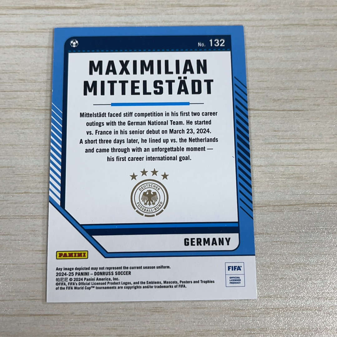 【小牛代拍】2024-25 Panini Donruss maximilian mittelstadt 米特尔施泰特 瀑布折 德国 蓝折 49编 杜蕾斯 卡品如图(桃总)