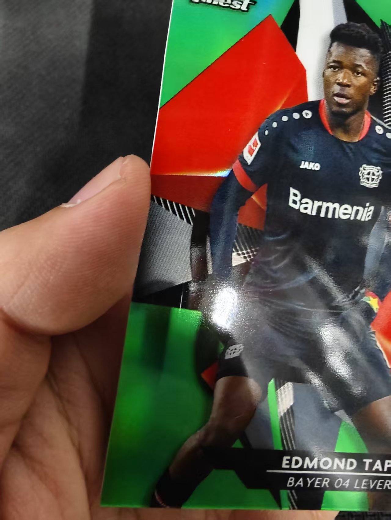 【可合并,不累计】2021 Topps Finest edmond tapsoba 德甲Finest 勒沃库森 汤普索巴 绿折 99编 瑕疵如图