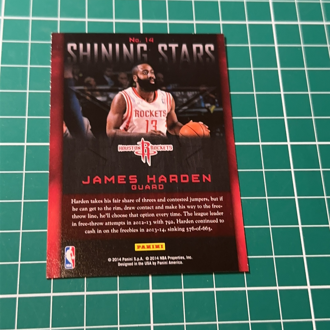 2014-15 Panini Americana James Harden S.p.a. 詹姆斯哈登 大胡子 火箭队 闪卡 聚光灯 精美选图 十年老卡 绝版卡 稀有大比例