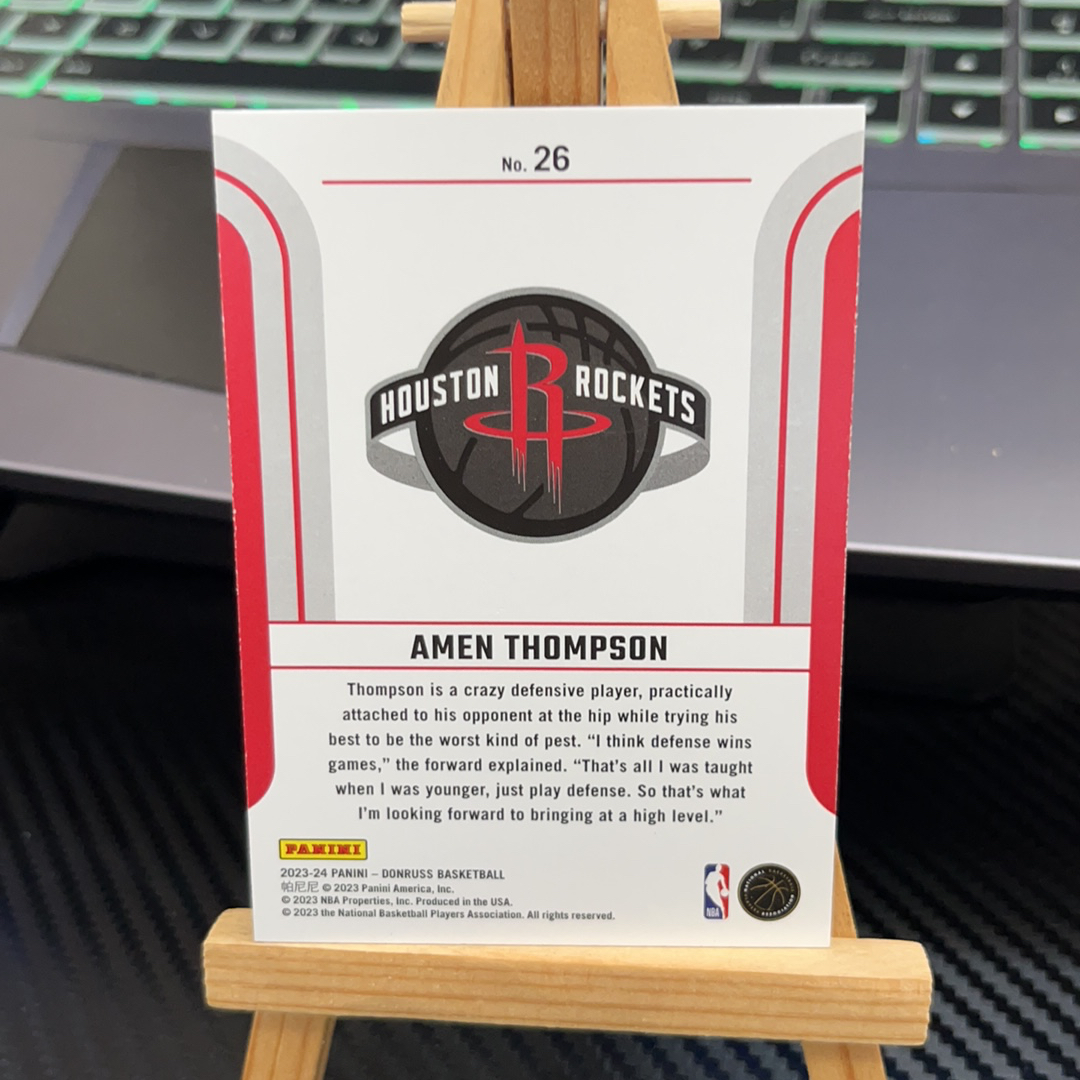 2023-24 Panini Donruss Amen Thompson RC 阿门 汤普森 火箭 新秀 杜蕾斯系列 特卡 卡品如图 凑图必备 值得收藏!免费代卖!