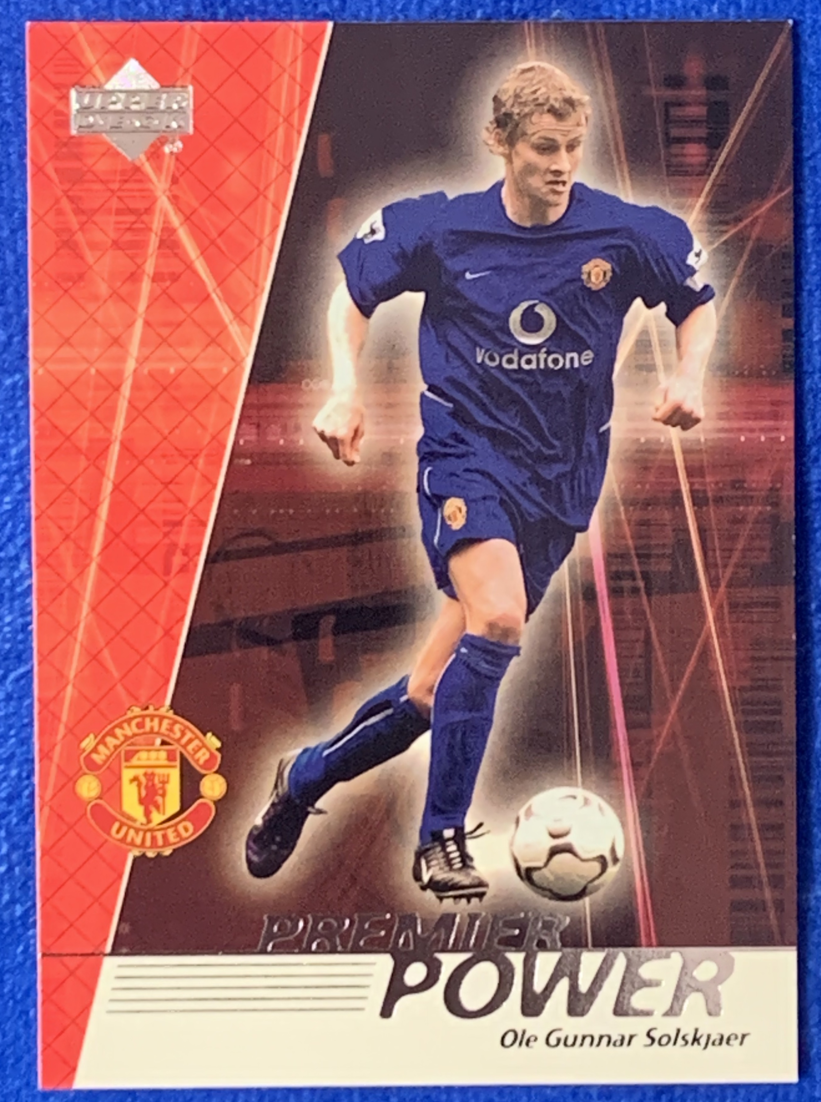 2002 Upper Deck Manchester United Ole Gunnar Solskjaer 亚德英超力量特卡 曼联 索尔斯克亚 三冠王 挪威Norway经典老卡 不保卡品ebay有价