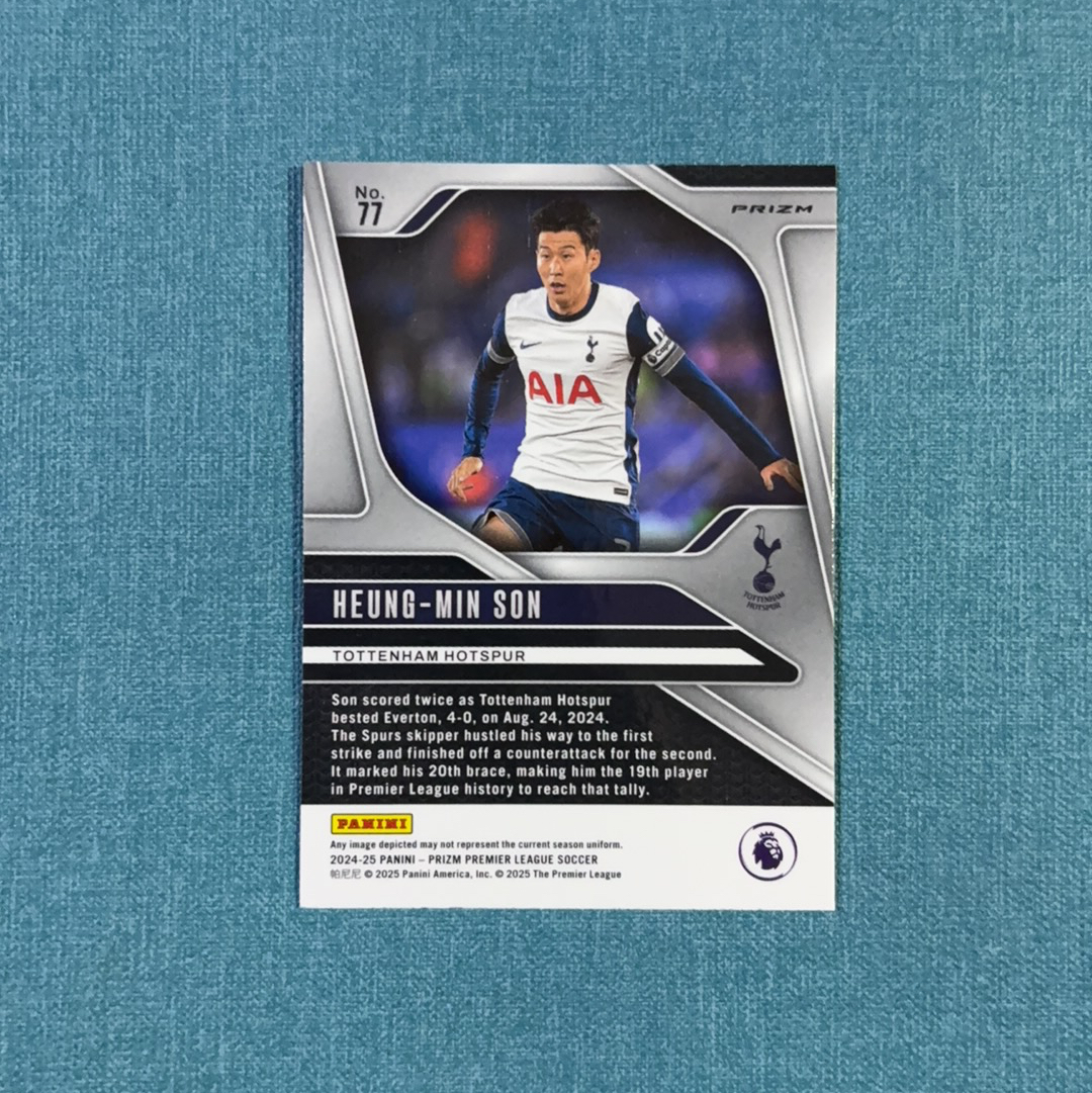 2024-25 Panini Prizm 英超 Heung-Min Son 孙兴慜 黑白棋盘折 托特纳姆热刺 韩国 卡品如图 ZCC