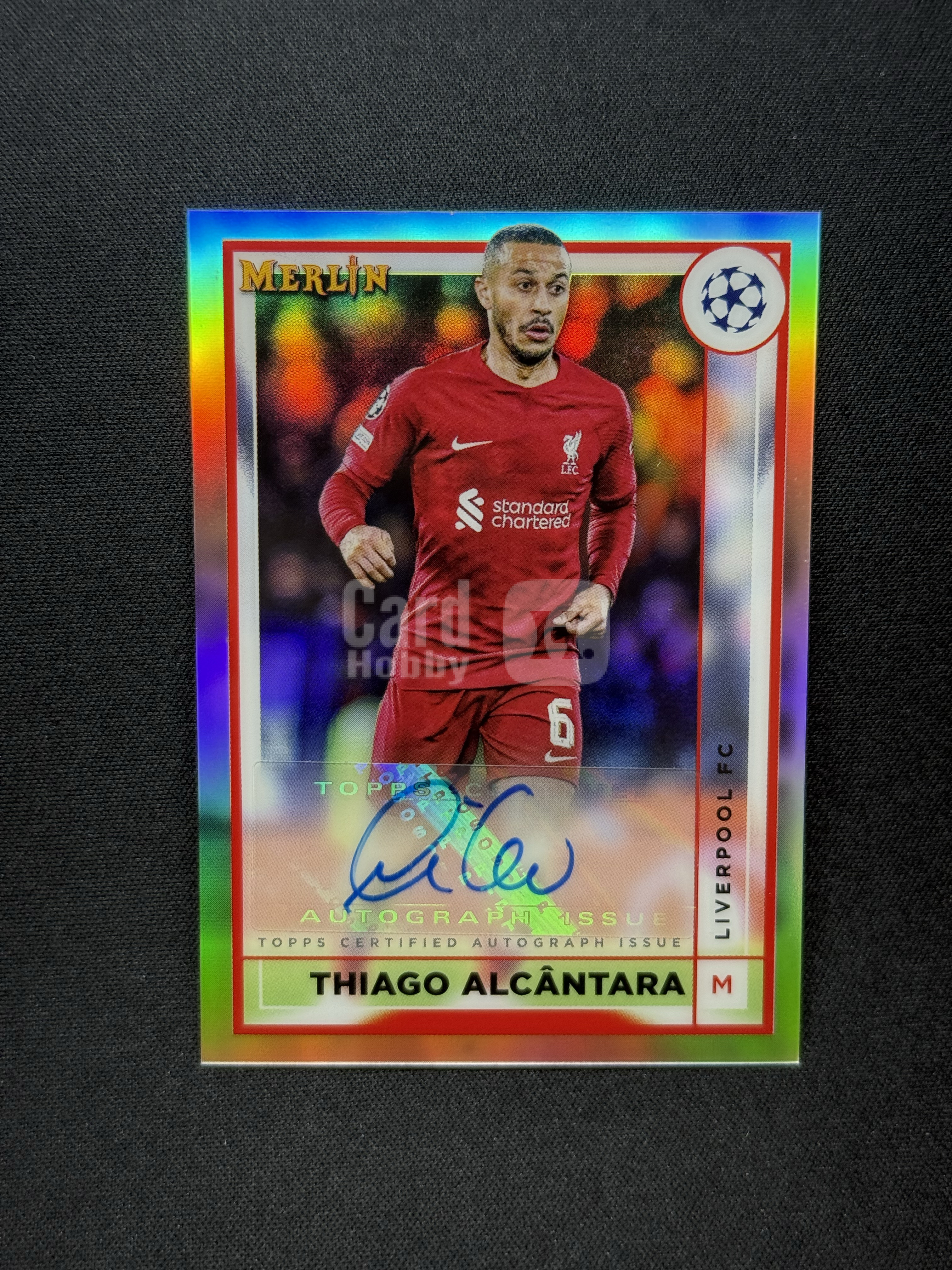 2022-23 Topps Merlin Thiago Alcantara 【小贝代拍】欧战 梅林 利物浦 蒂亚戈 银折 签字 瑕疵如图 拍前看描述 H EW