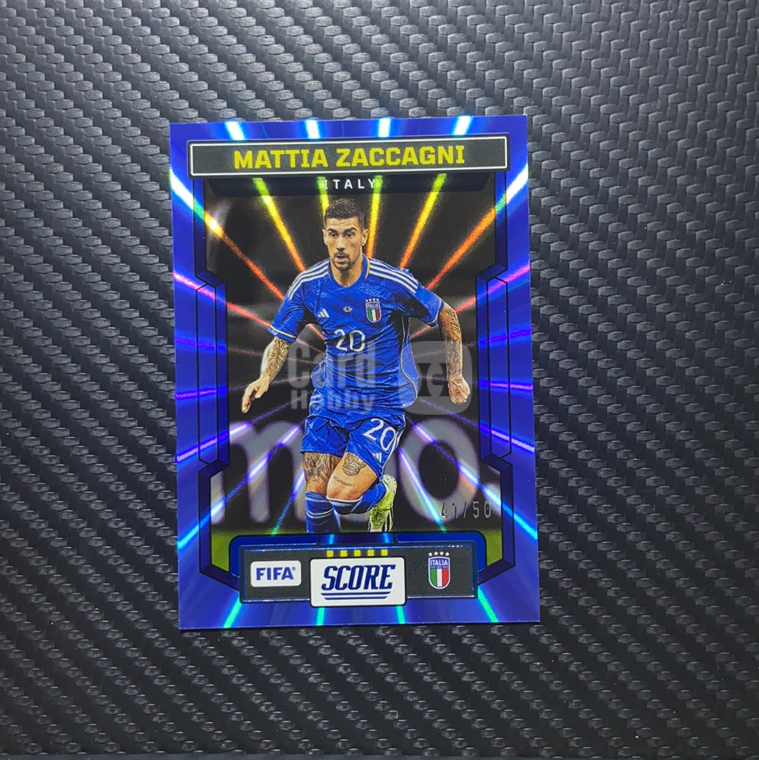 【小牛代拍】2023-24 Panini Score Mattia Zaccagni 马蒂亚 扎卡尼 意大利 FIFA 蓝佛光折 41/50编 卡品如图(archer)
