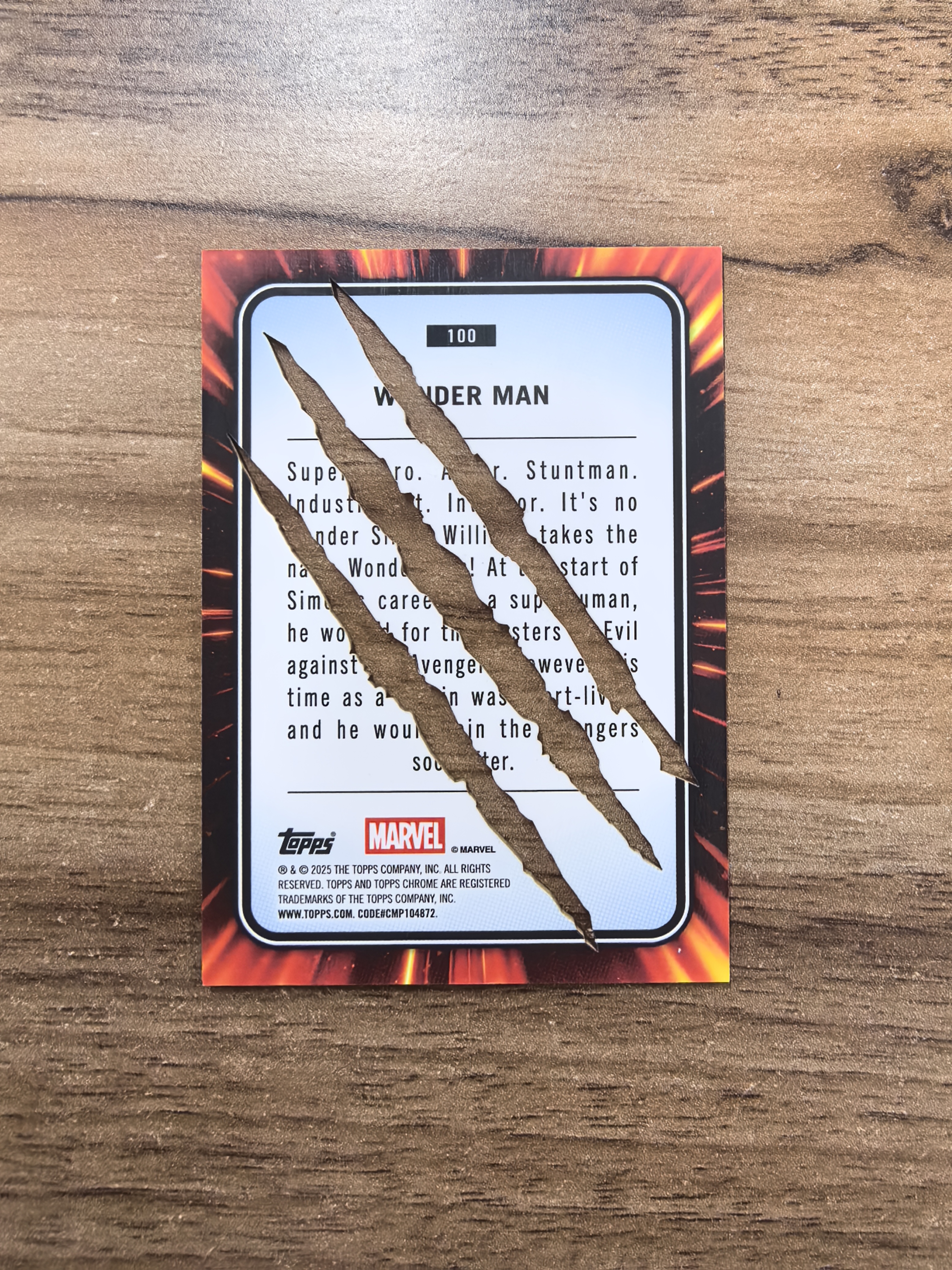 2025 Topps Chrome 漫威 WONDER MAN 奇迹人 02/10编 黑折 黑平行 狼爪镂空设计 异型 微瑕 实卡精美 卡品如图 收藏必入 流浪